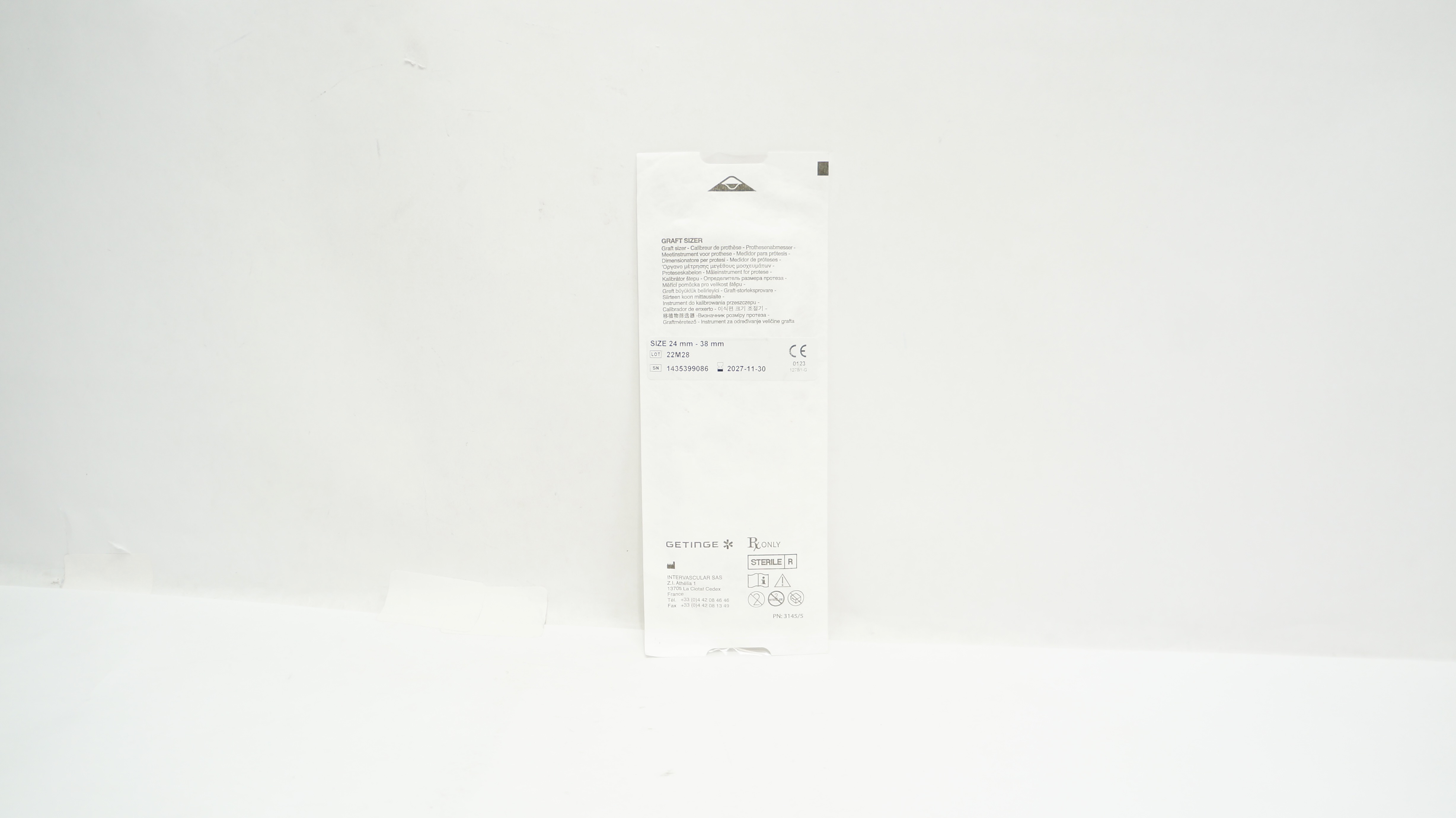 Intervascular SAS 1375989986 3145/5 Getinge Graft Sizer 24mm - 38mm