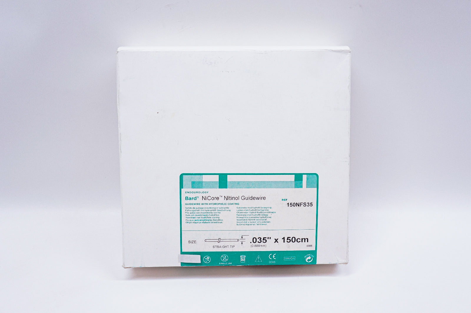 Bard 150NFS35 NiCore Nitinol Guidewire 0.035inch x 150cm (x) Box of 10