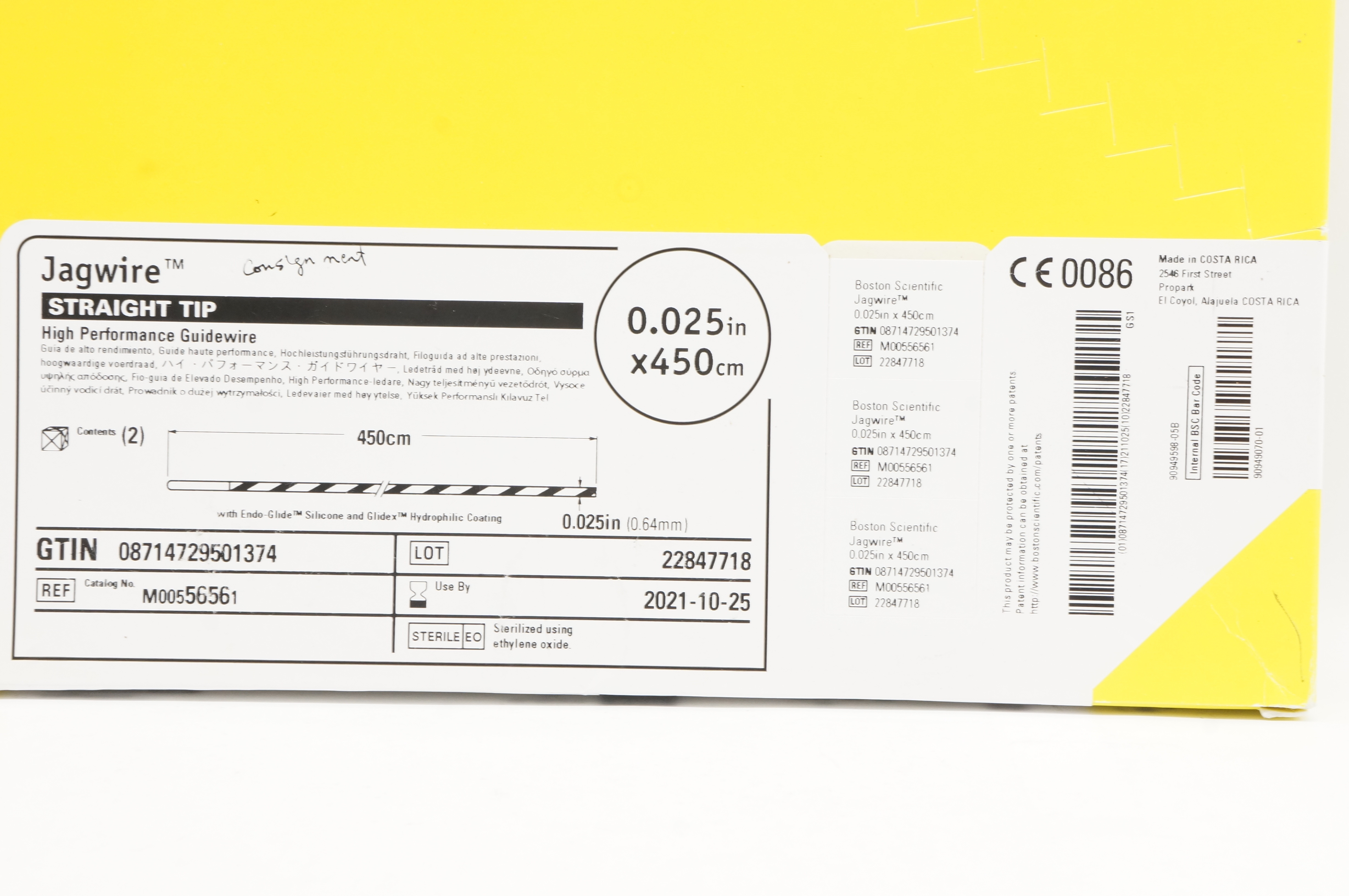 Boston Scientific 5656 Jagwire Straight Tip High 0.025inch x