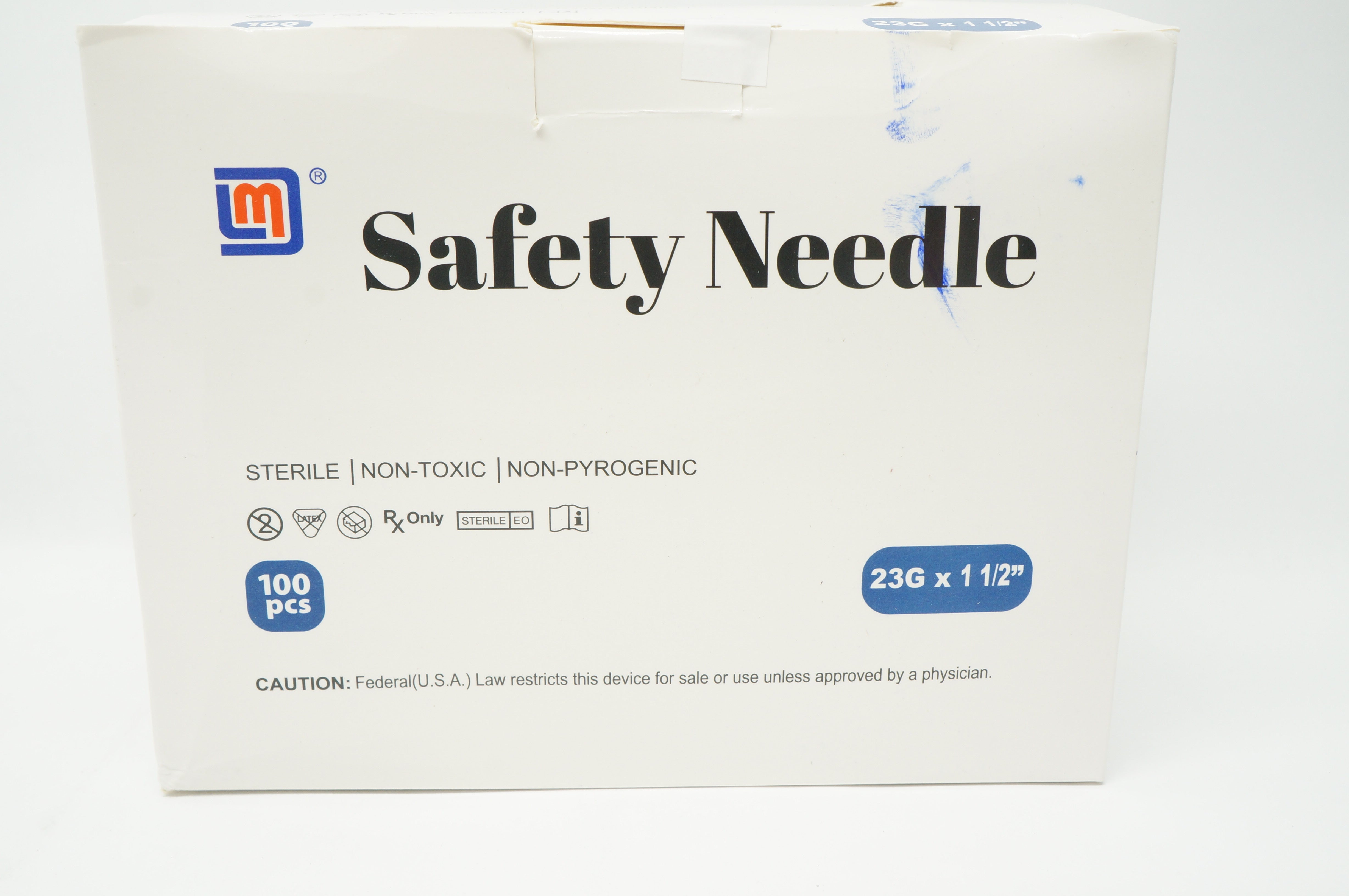 Yangzhou Medline N-2315 Safety Needle 23G x 1-1/2inch - Box of 100