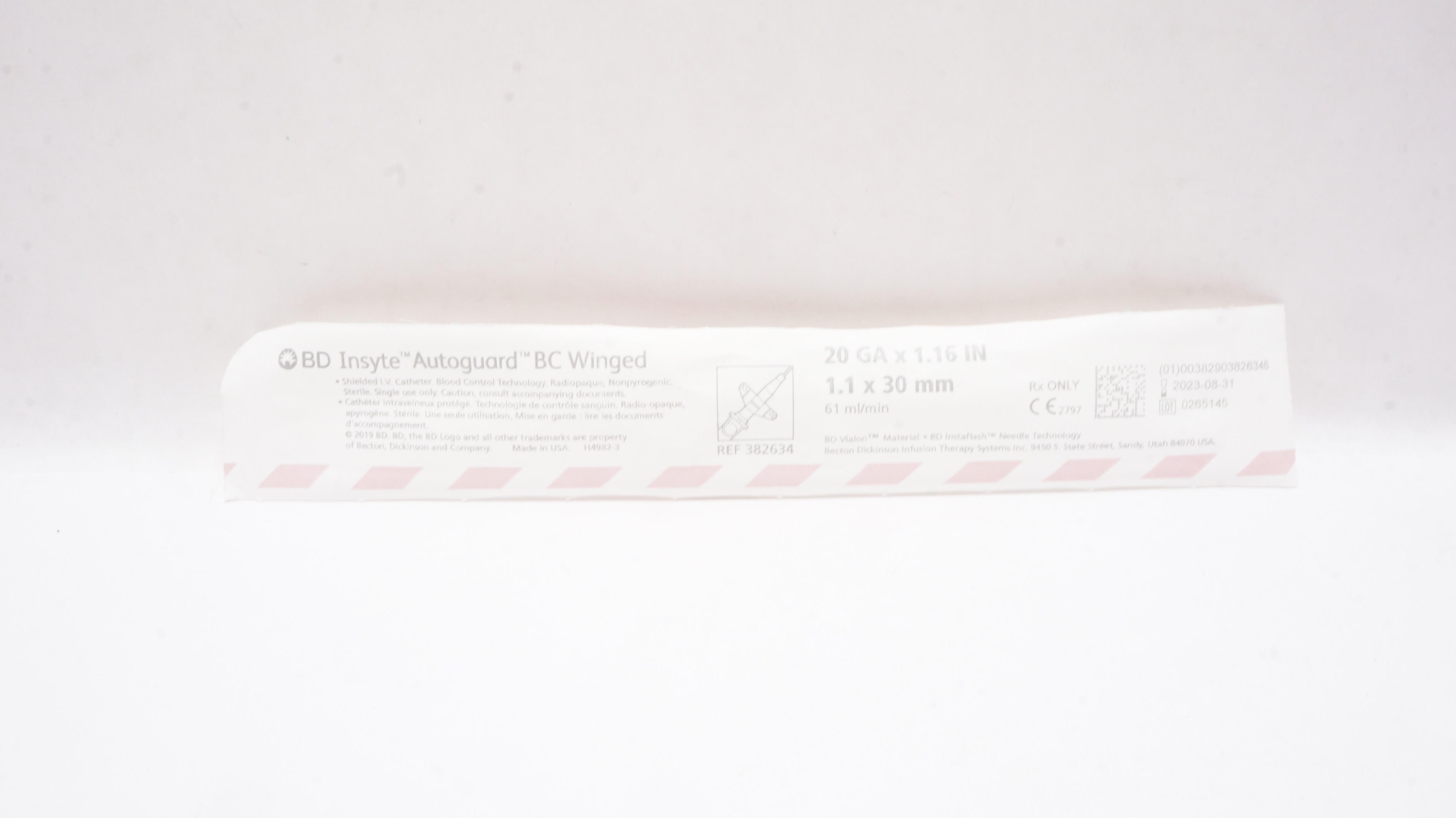 BD 382634 Autoguard BC Winged Shielded I.V. Cath. 20GA. x 1.16In