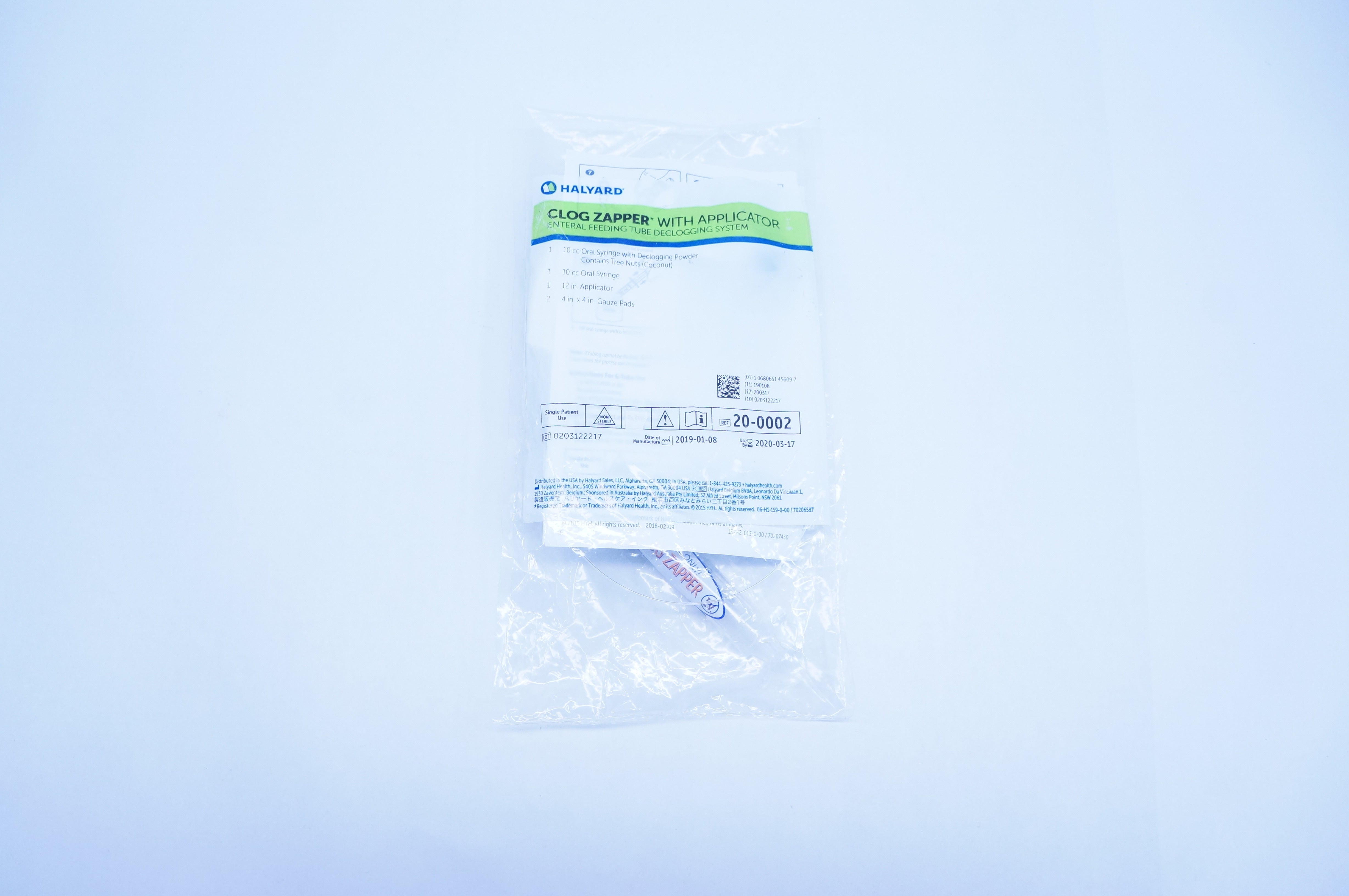Halyard 20-0002 Clog Zapper with Applicator Enteral Feeding Tube Declogging (x)