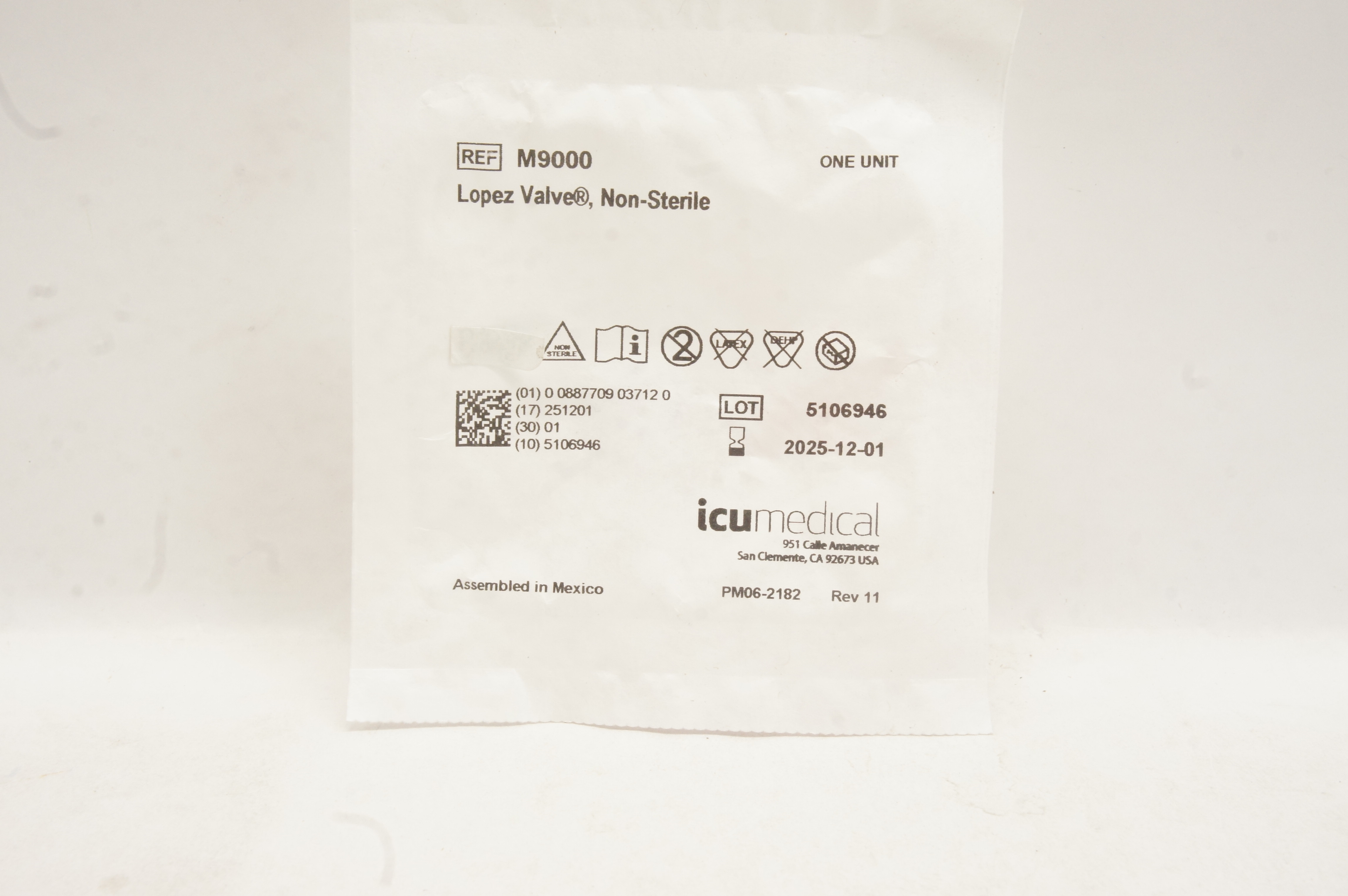 ICU Medical M9000 Lopez Valve Non Sterile Icu medical m9000 lopez valve non sterile