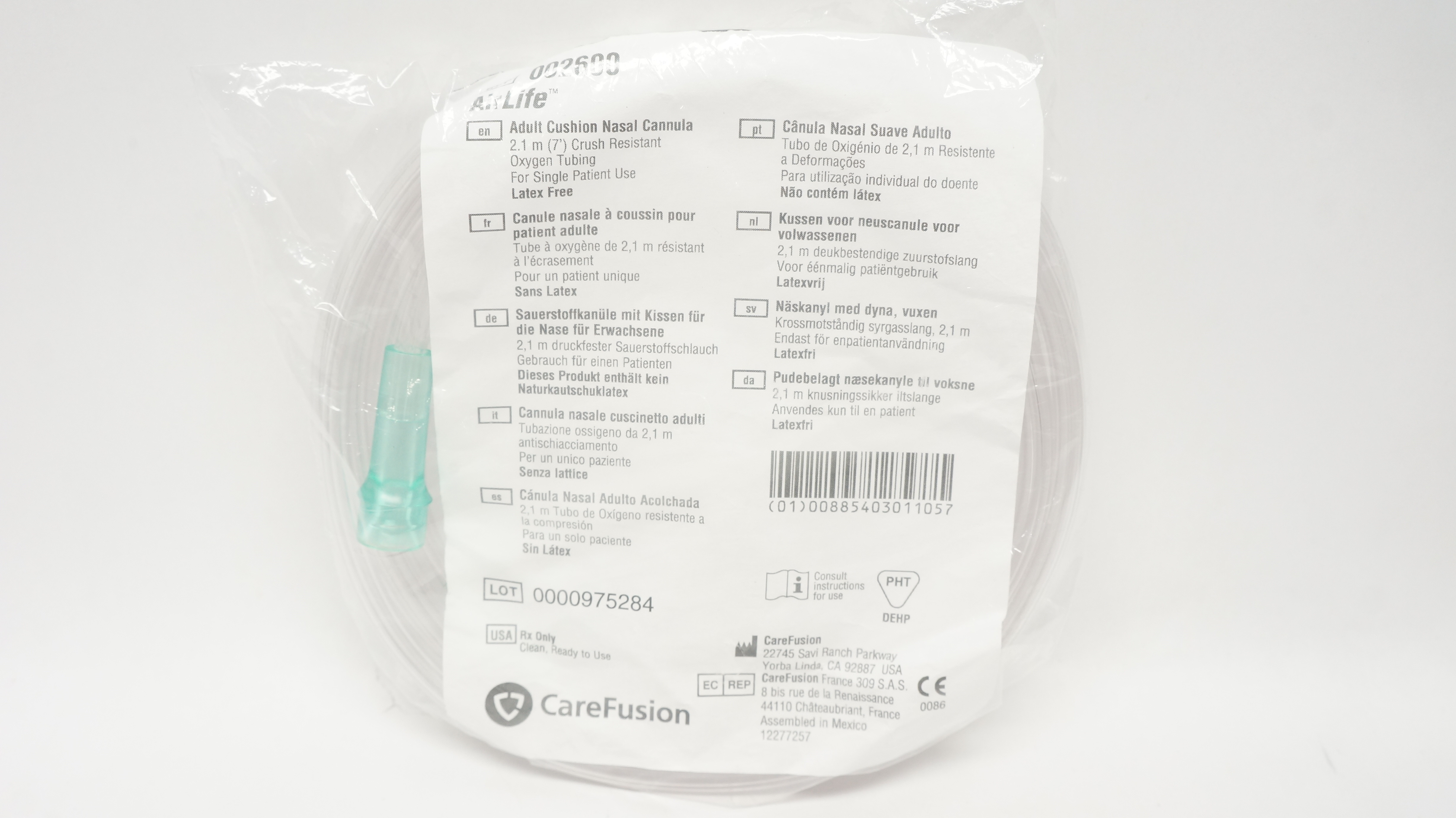 CareFusion 002600 AirLife Adult Cushion Nasal Cannula w/Oxygen Tubing 7