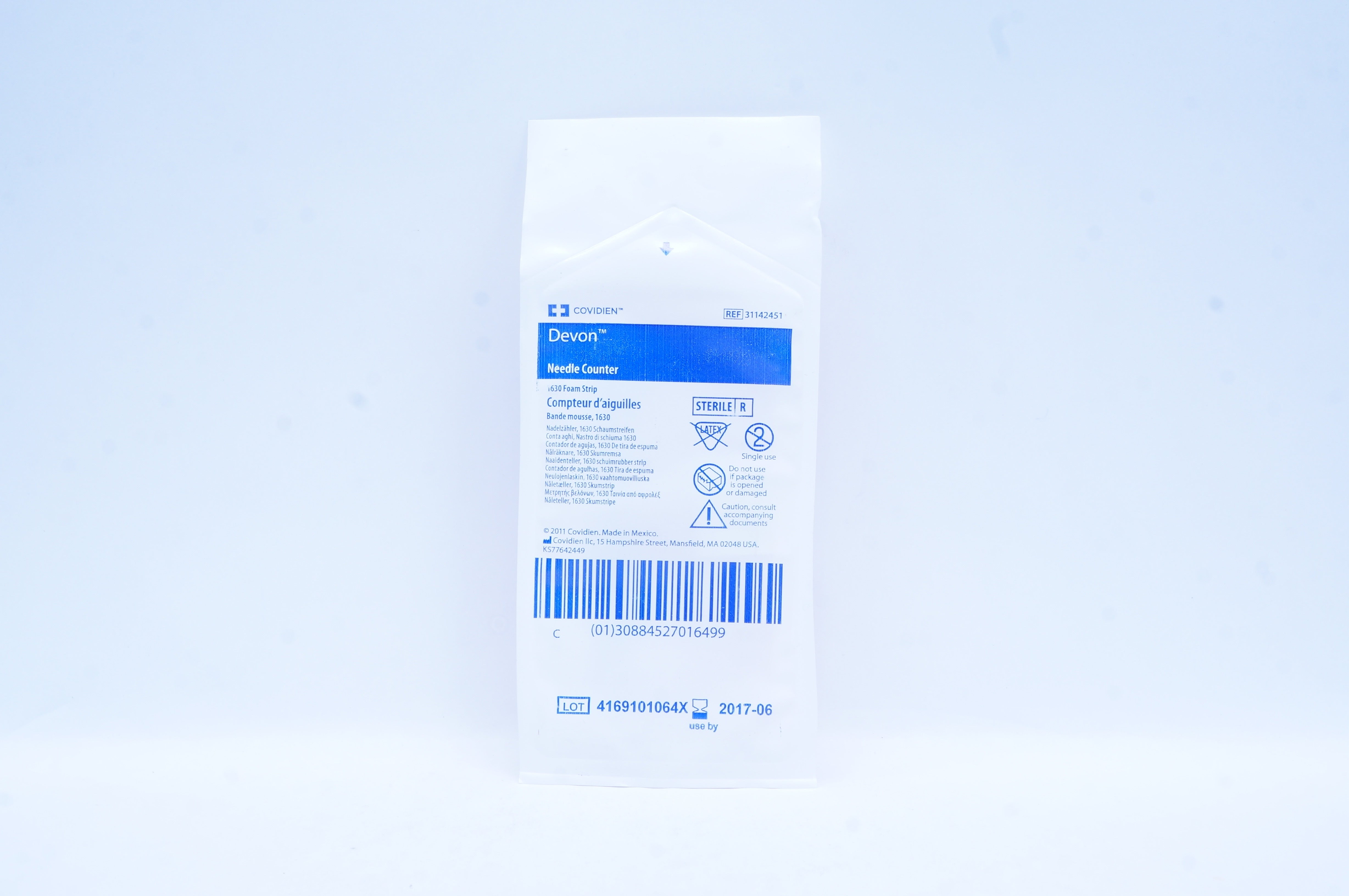 Covidien 31142451 Devon Ndle Counter 1630 Foam Strip (x)