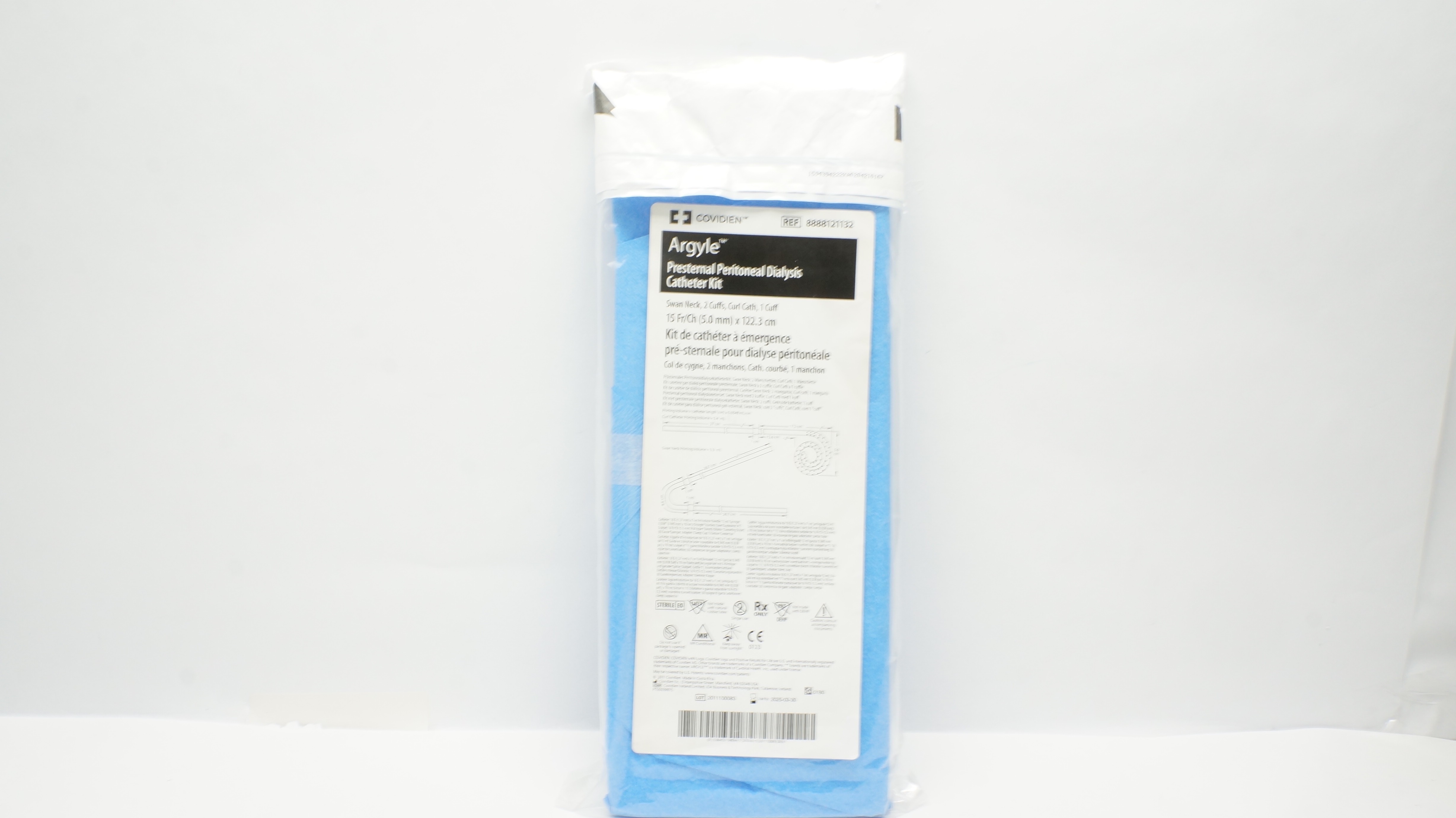 Covidien 8888121132 Argyle Peritoneal Dialysis Cath. Kit 15Fr/Ch x 122.3cm