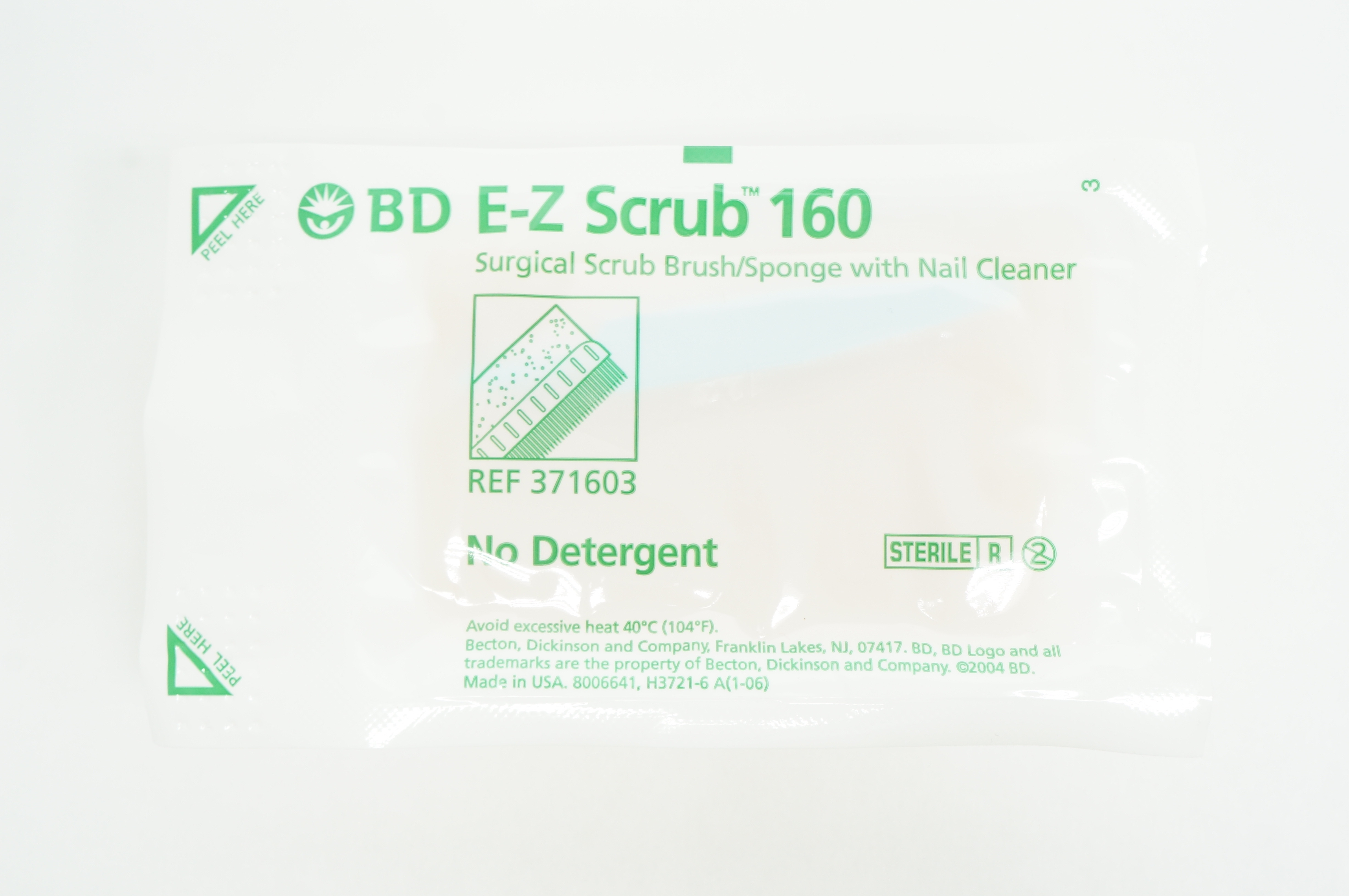 BD 371603  E-Z Scrub 160 Surgical Scrub Brush/Sponge with Nail Cleaner