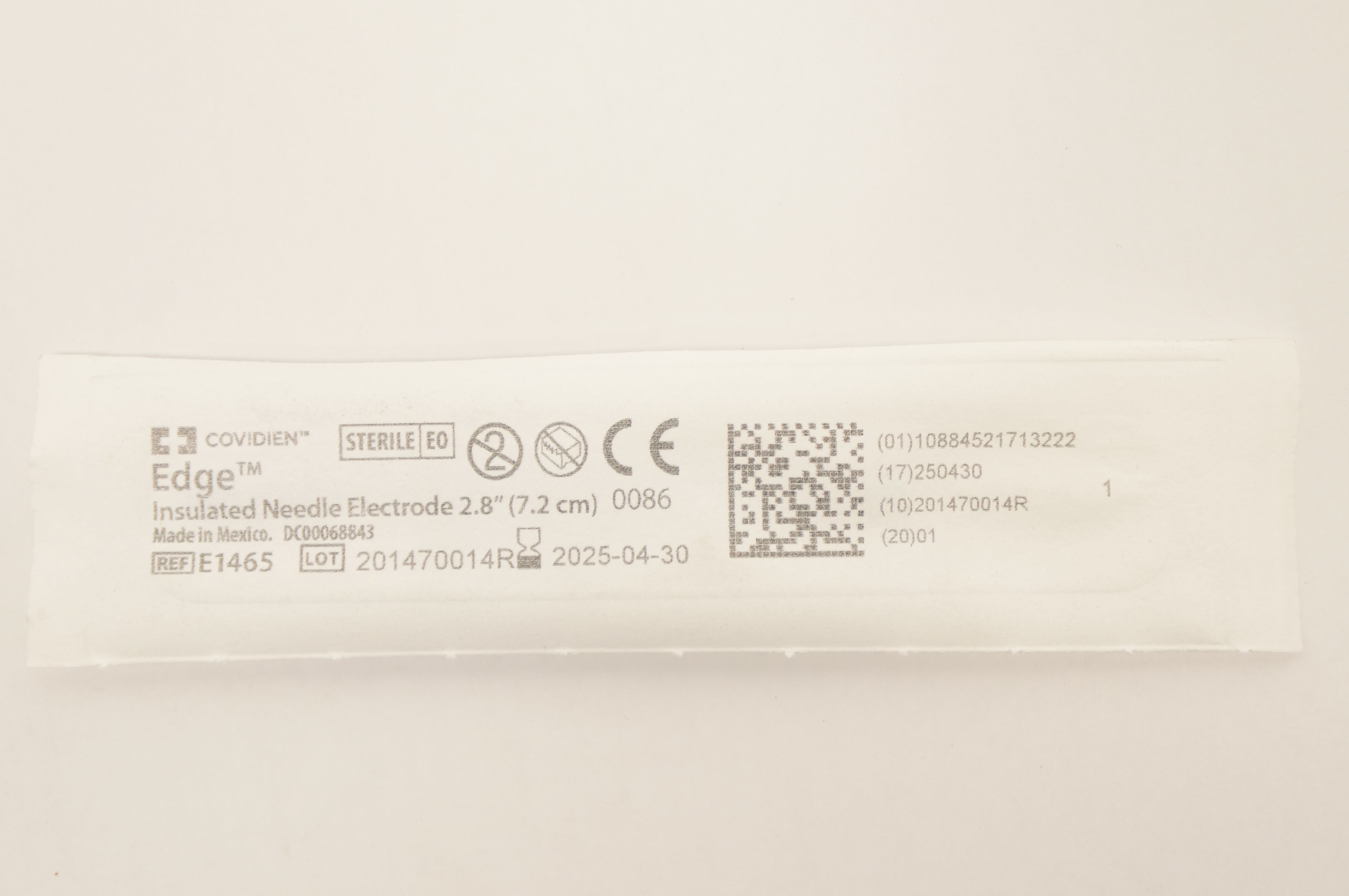 Covidien E1465 Edge Insulated Ndle. Electrode 2.8inch