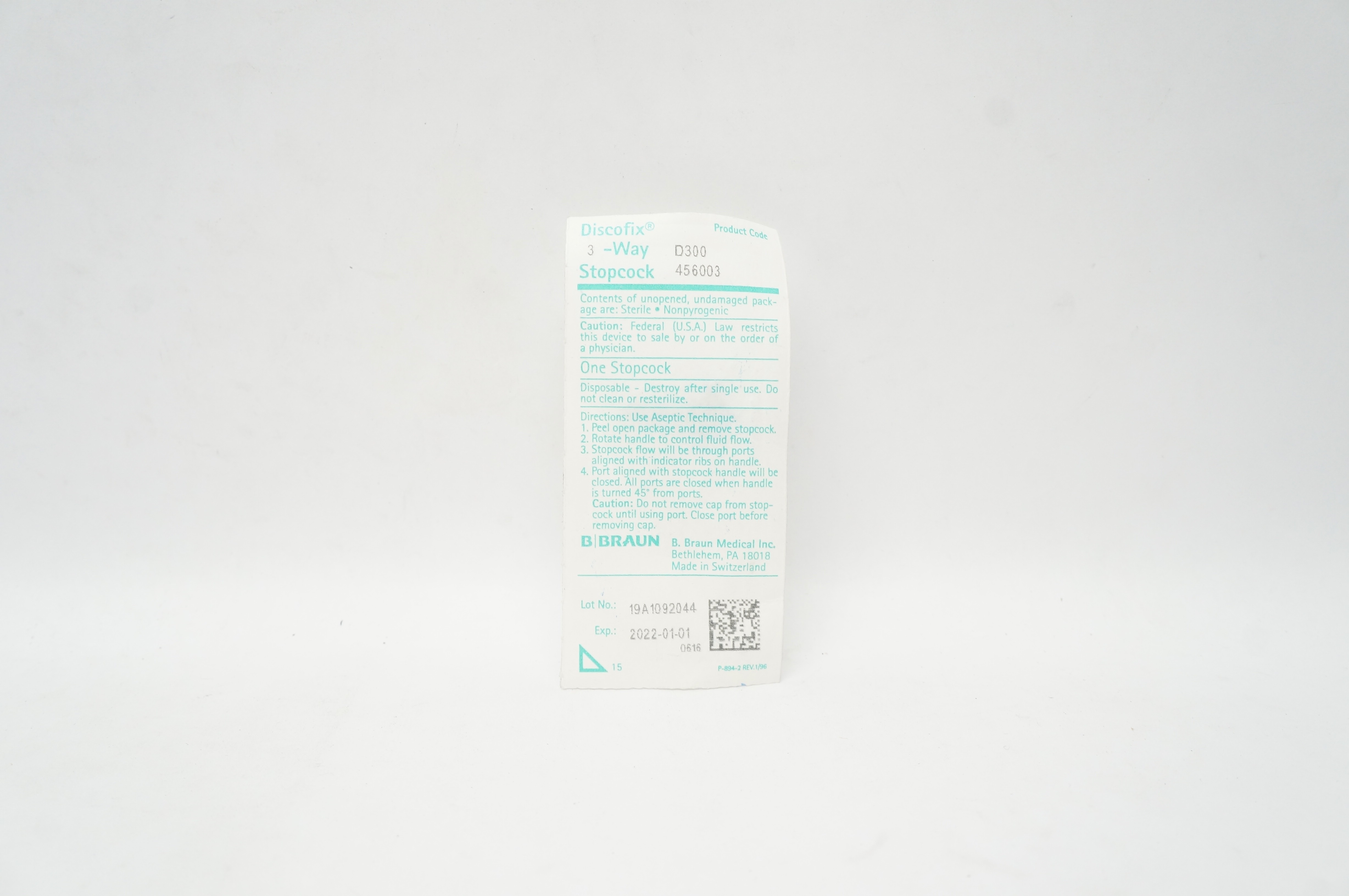 B.Braun Medical D300 Discofix 3-Way Stopcock (x)