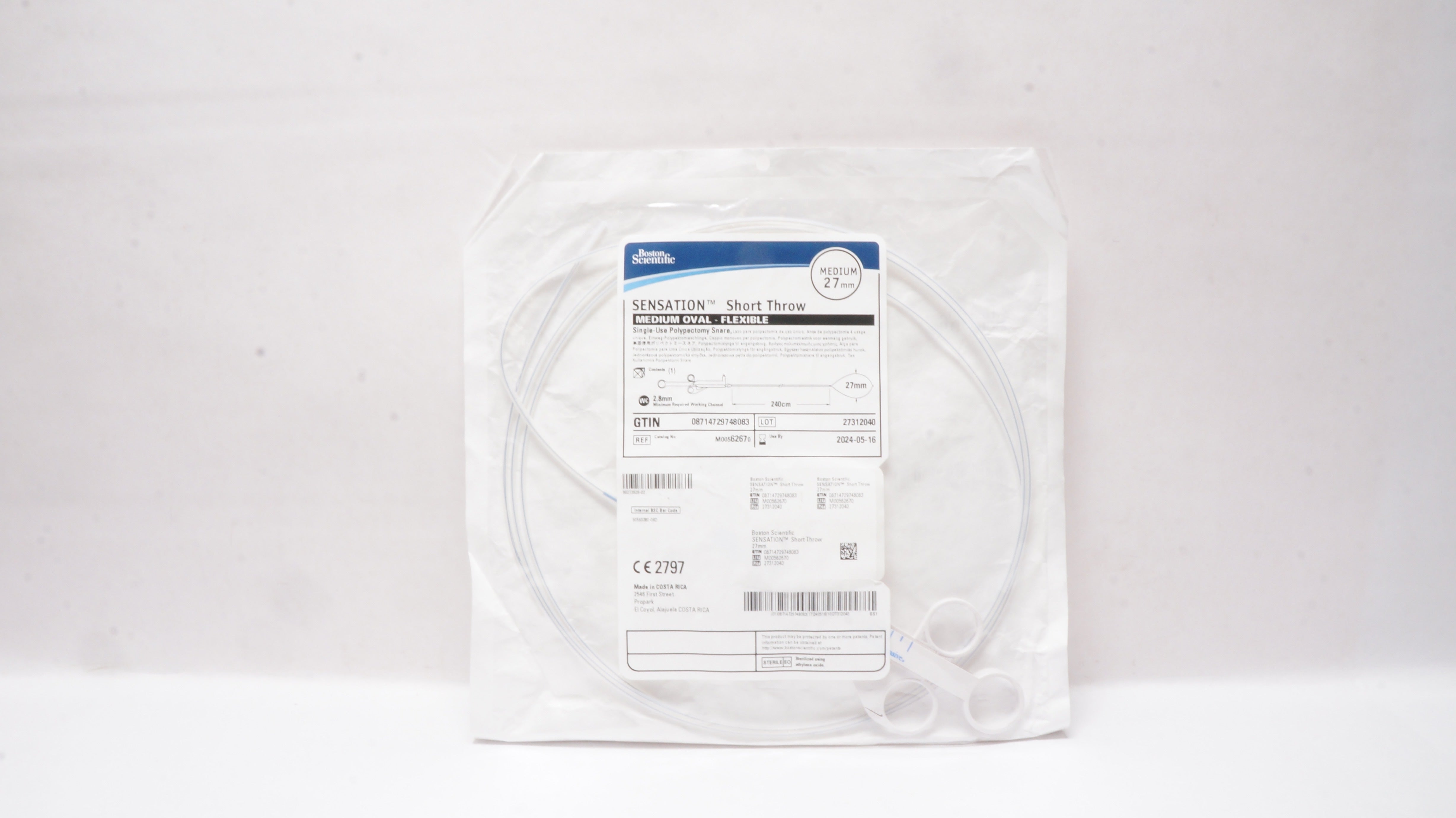 Boston Scientific 6267 Sensation Short Throw Polypectomy Snare 27mm
