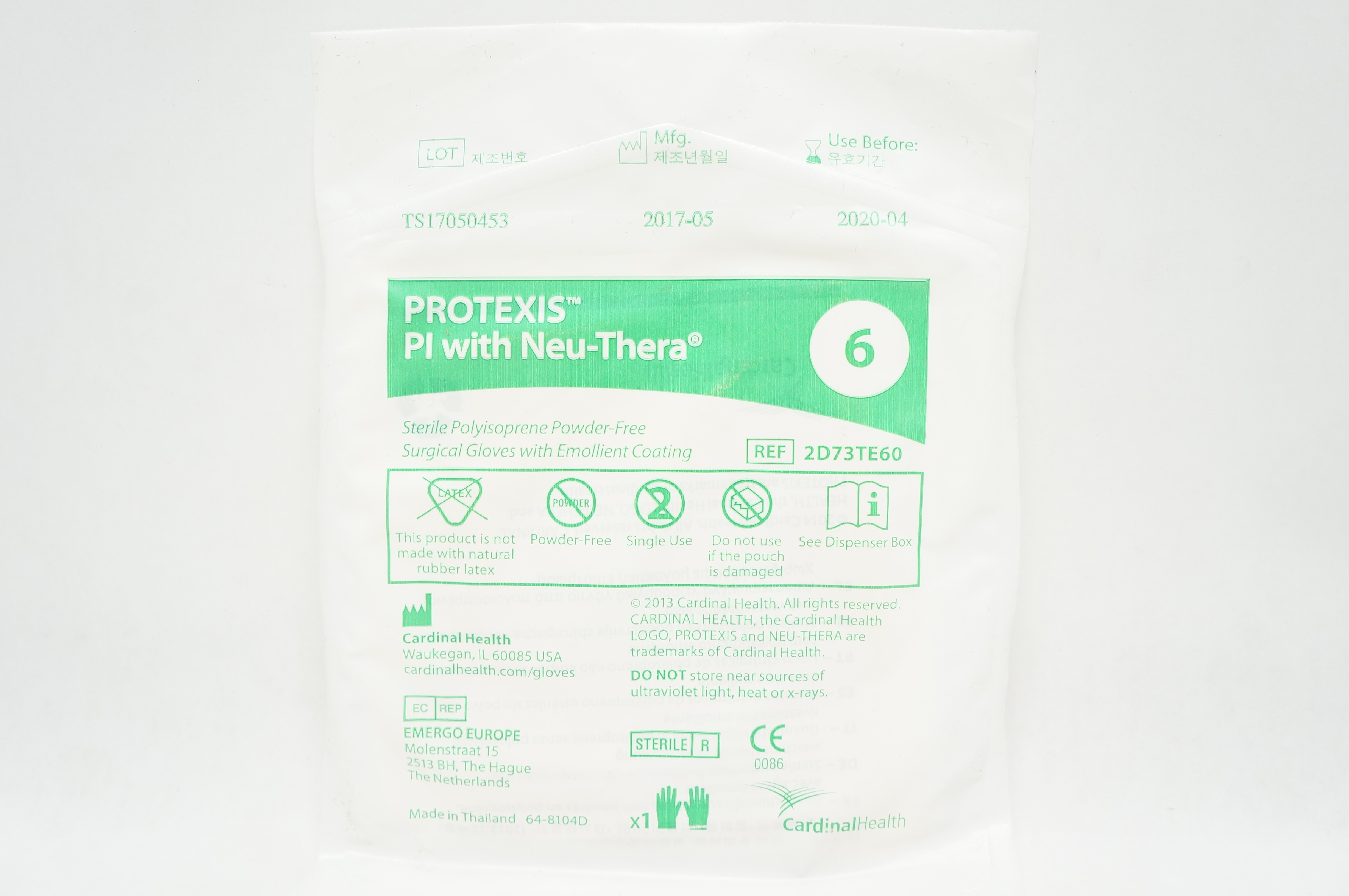 Cardinal Health 2D73TE60 PROTEXIS Pl w/Neu-Thera Sterile Polyisoprene Size 6 (x)