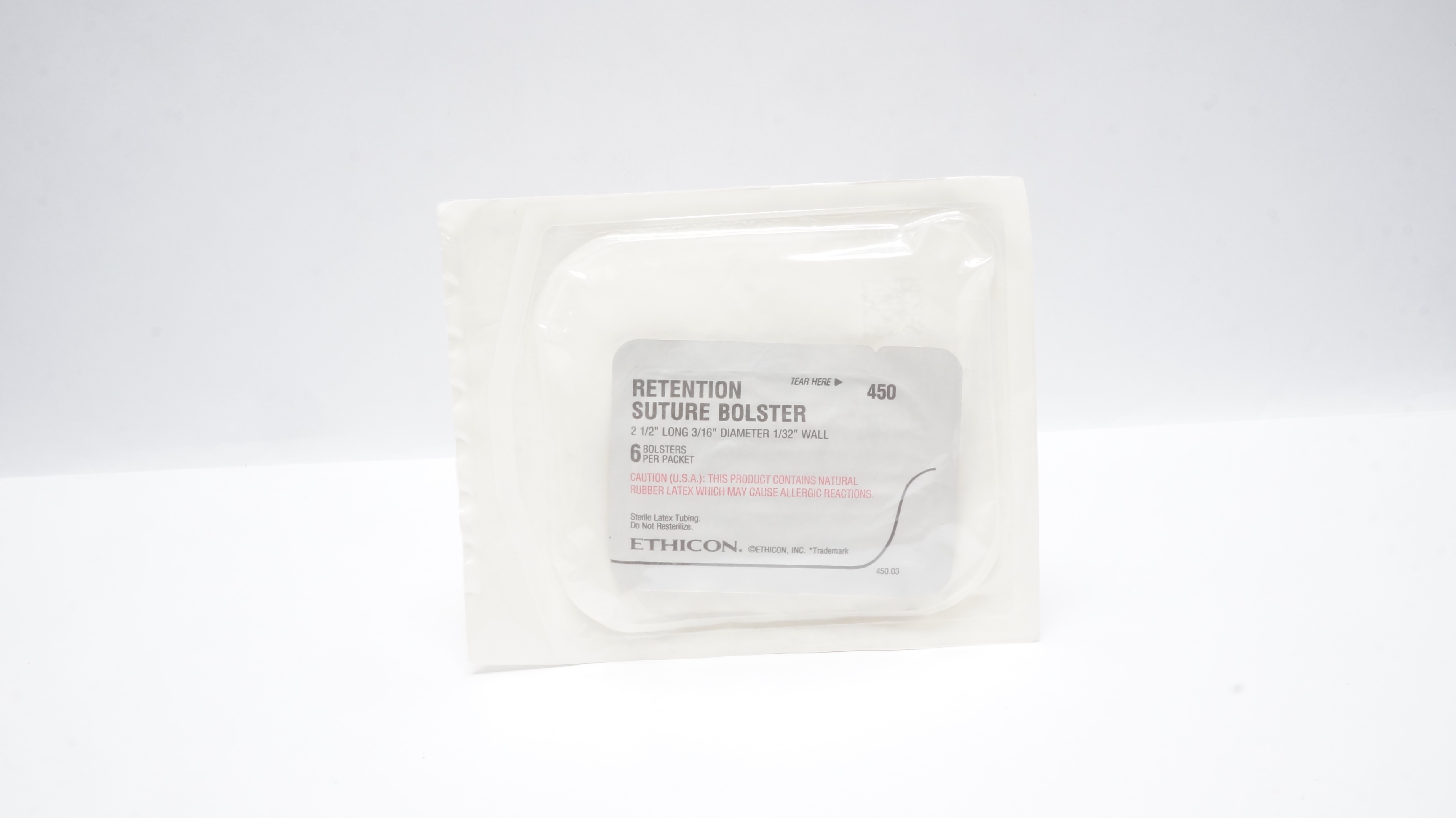 Ethicon 450 Retention Stre Bolster 2-1/2inch x 3/16inch x 1/32inch(x)- Pack of 6
