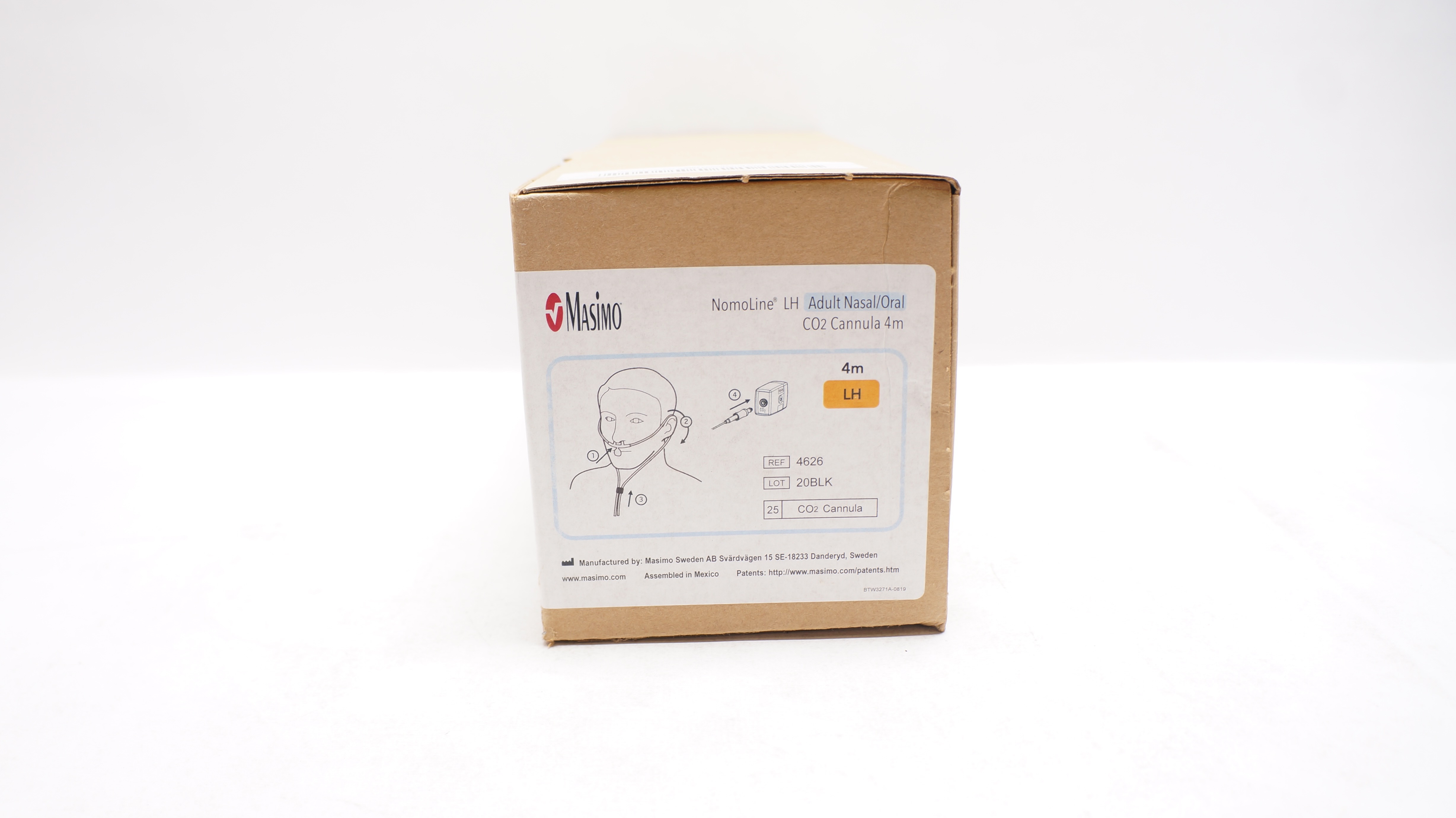 Masimo 4626 NomoLine LH Adult Nasal/Oral CO2 Cannula 4m (x) - Case of 25