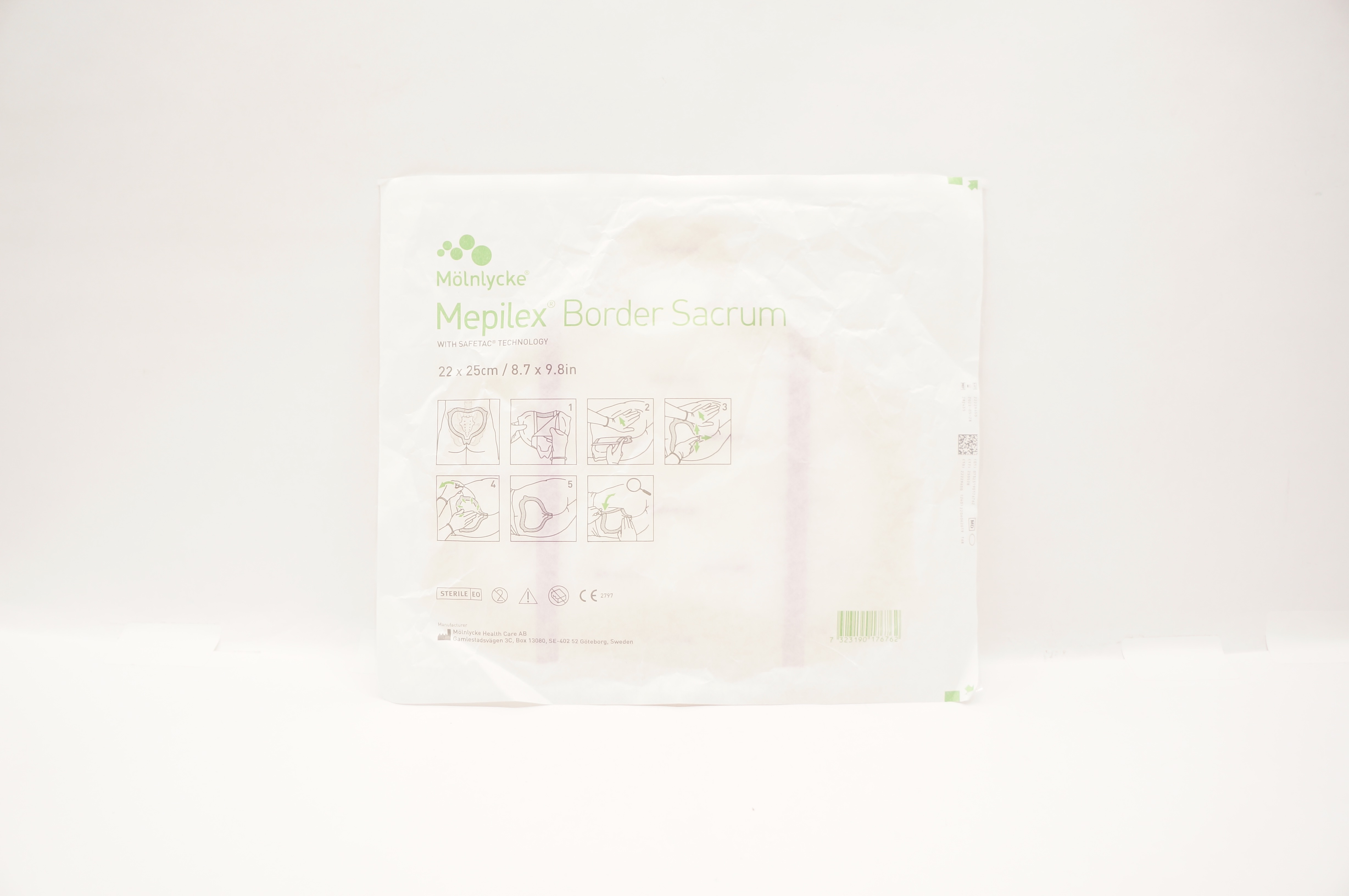 Mölnlycke 282455 Mepilex Border Sacrum Multi-Layer Dressing 8.7 x 9.8inch