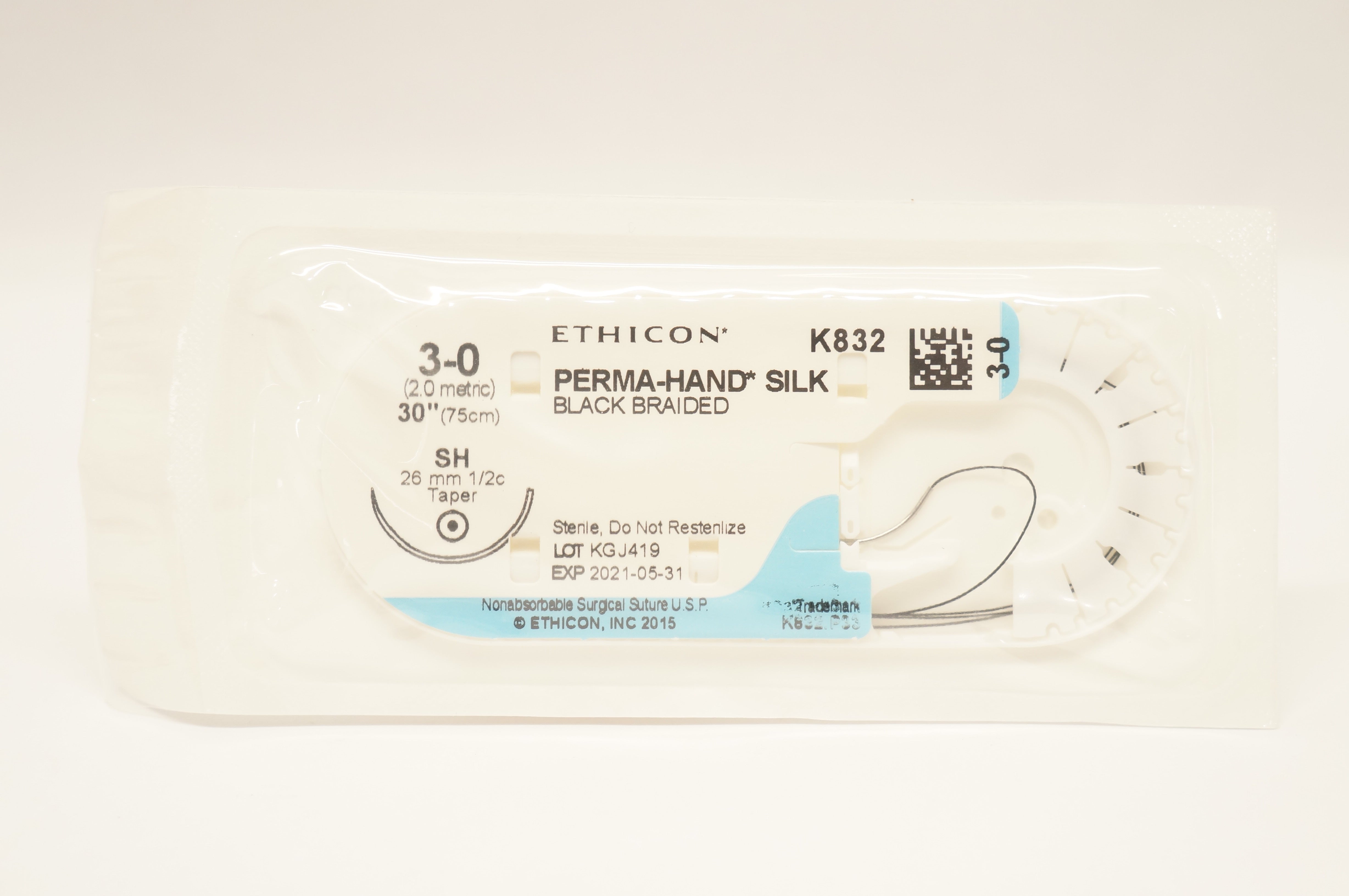 Ethicon K832 PERMA-HAND SILK Nonabsorbable Stre, SH 26mm 1/2c Taper, 30inch (x)