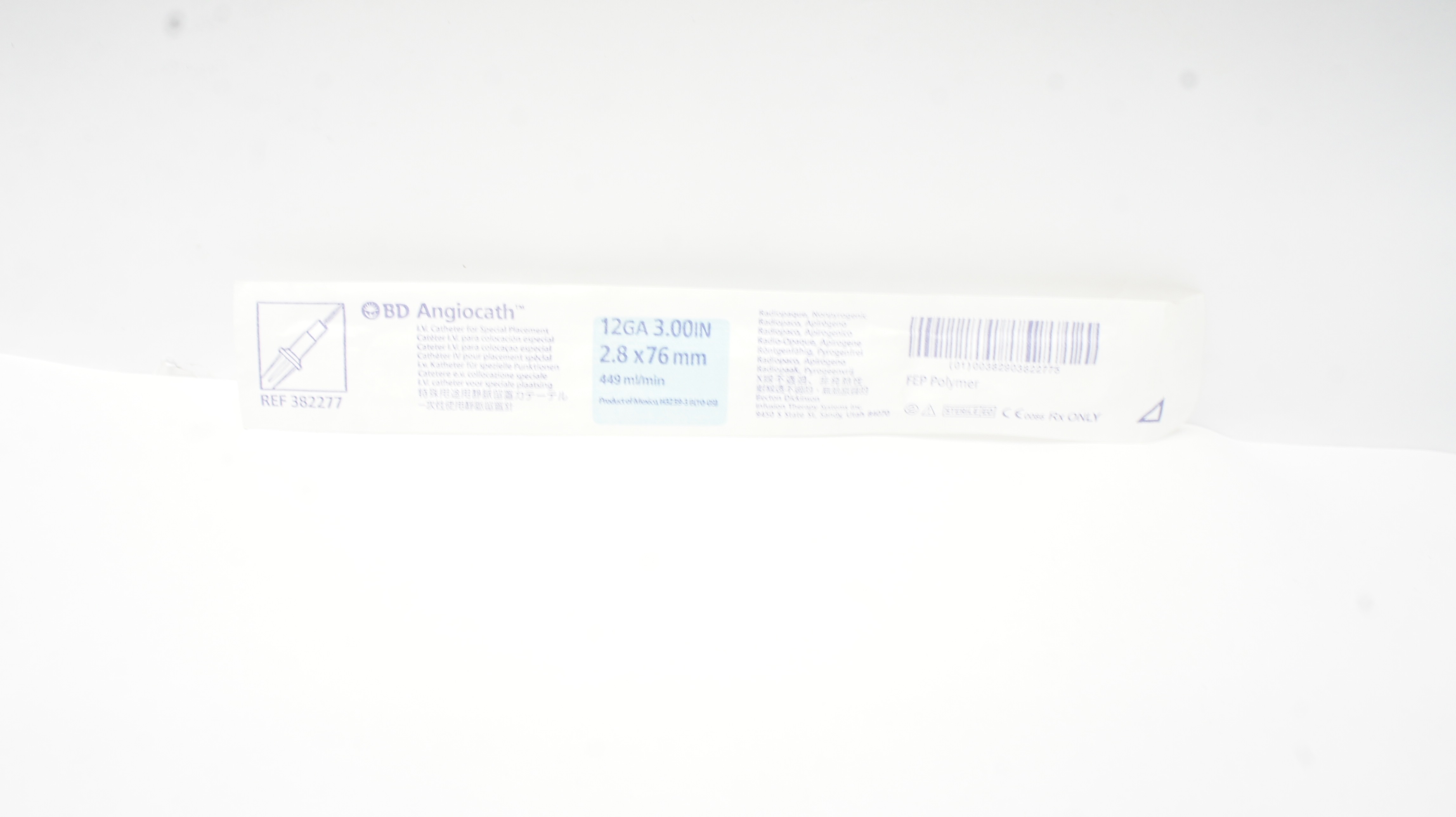 BD 382277 Angiocath I.V. Cath. 12Ga x 3.00inch 449ml/min (x)