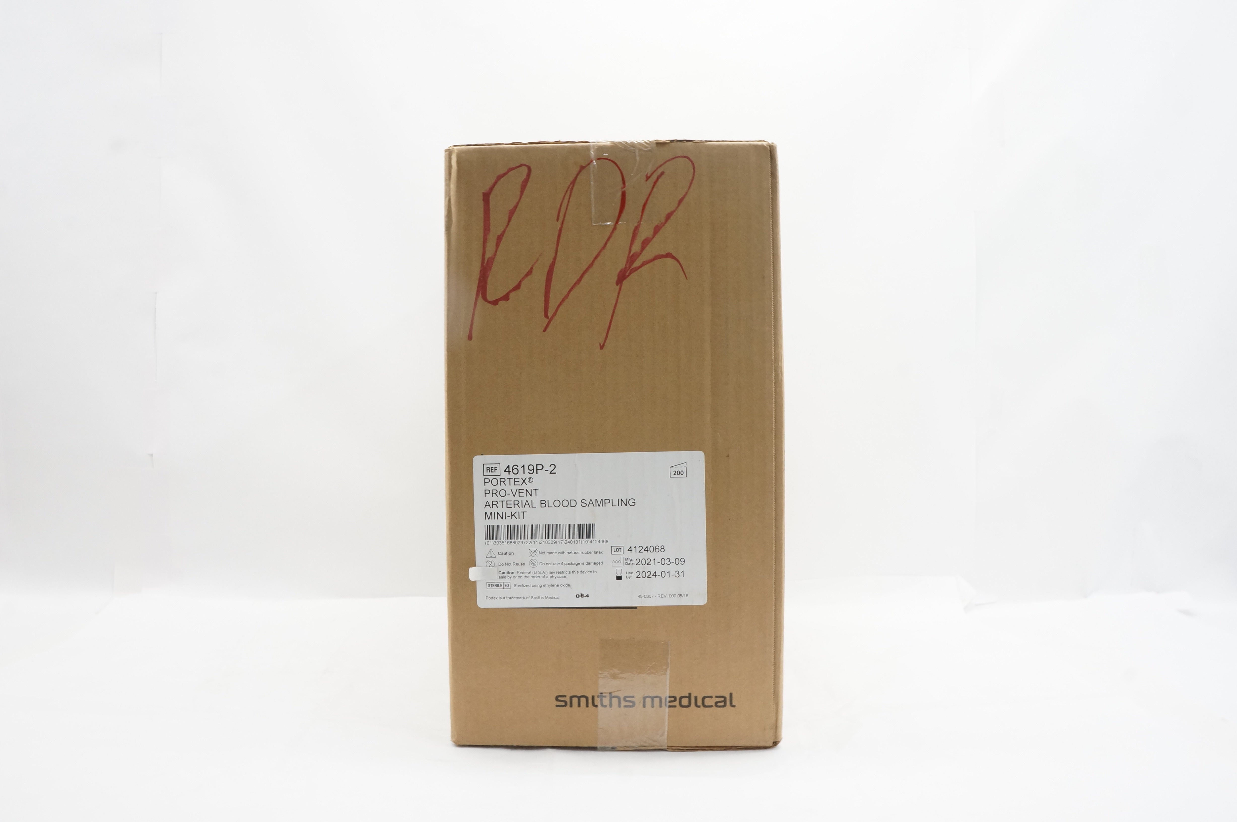 Smith Medical 4619P-2 Portex Pro-Vent Arterial Blood Sampling Kit - Case of 200