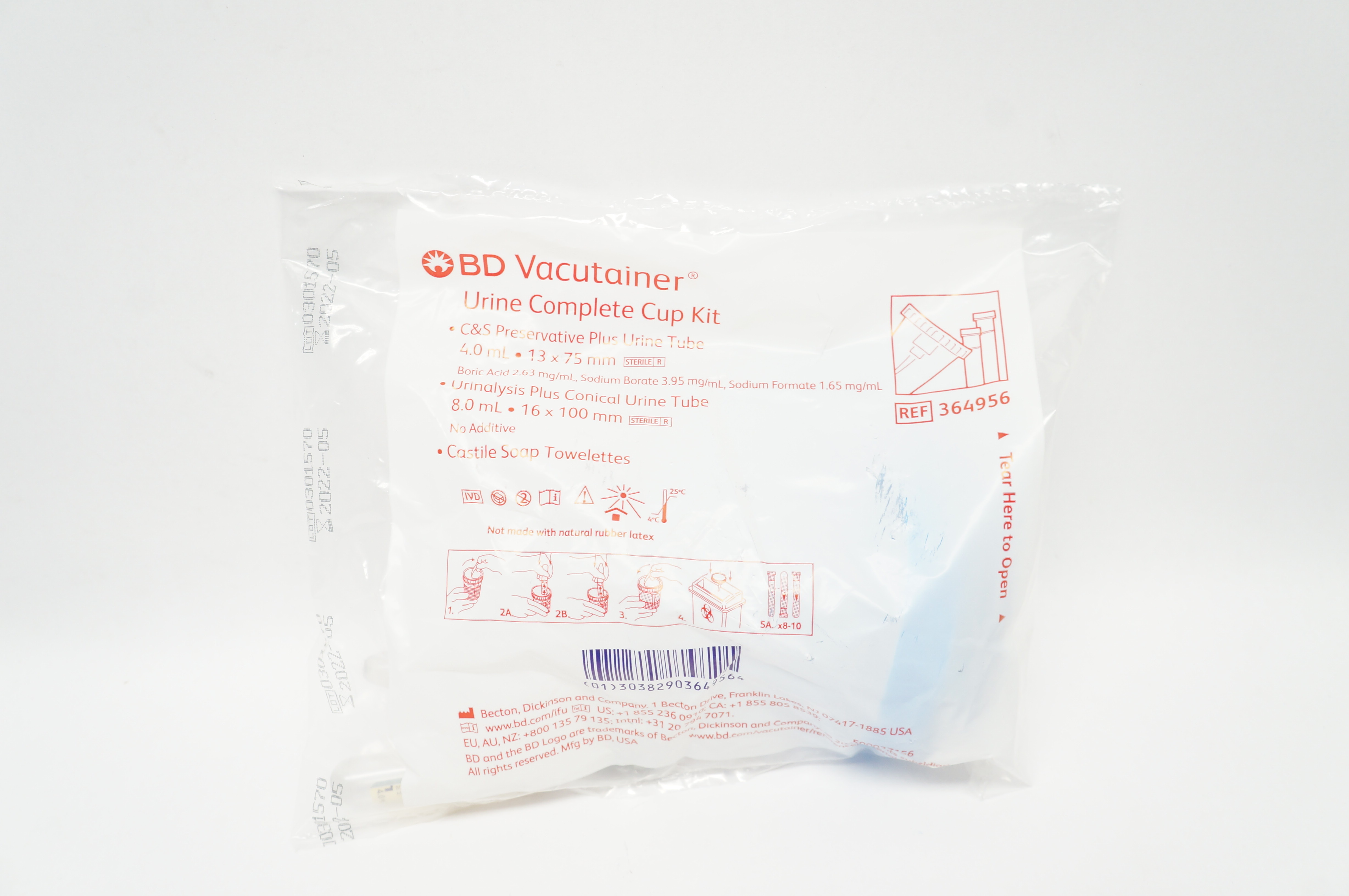 BD 364956 Vacutainer Urine Complete Cup Kit (x)