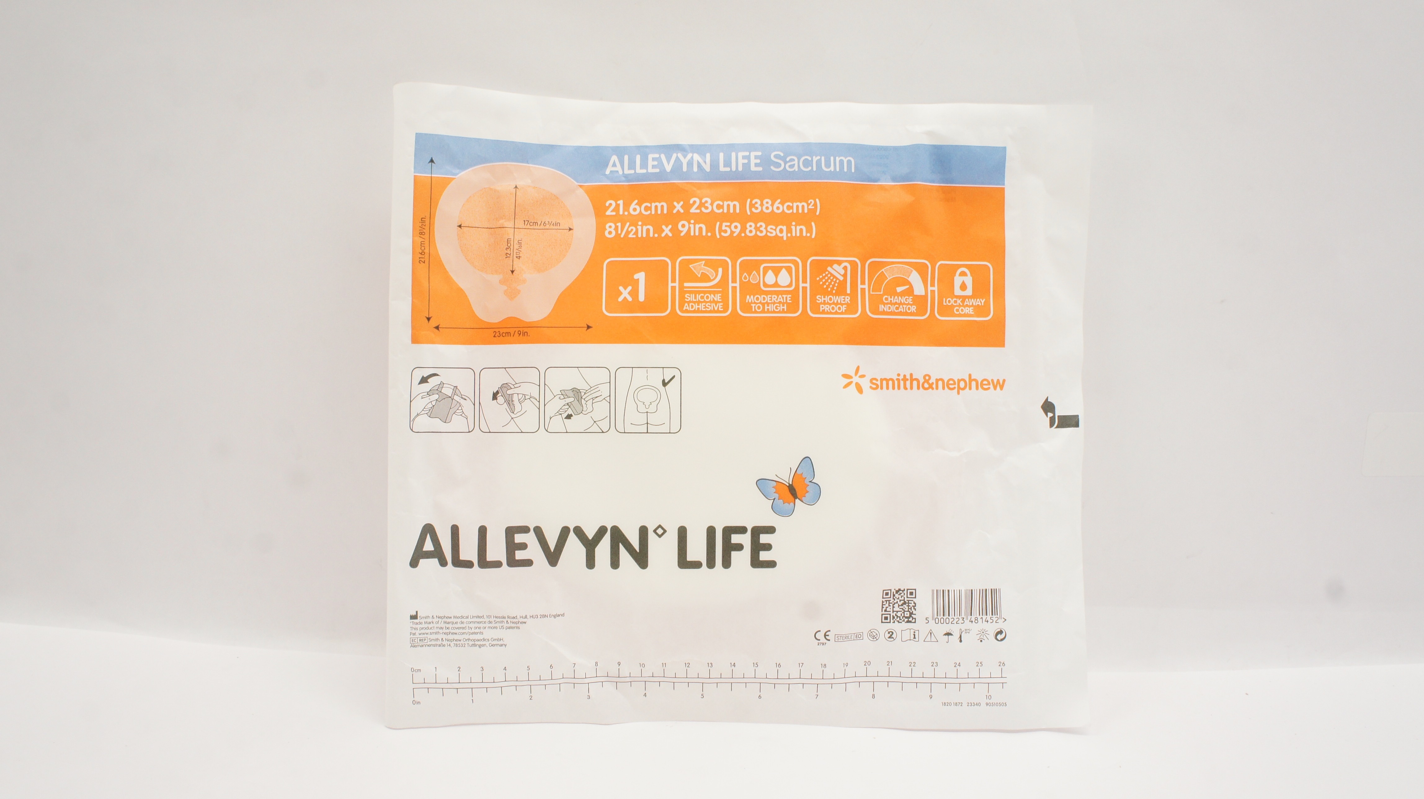 Smith&Nephew 66801307 Allevyn Life Sacrum 8-1/2inch x 9inch