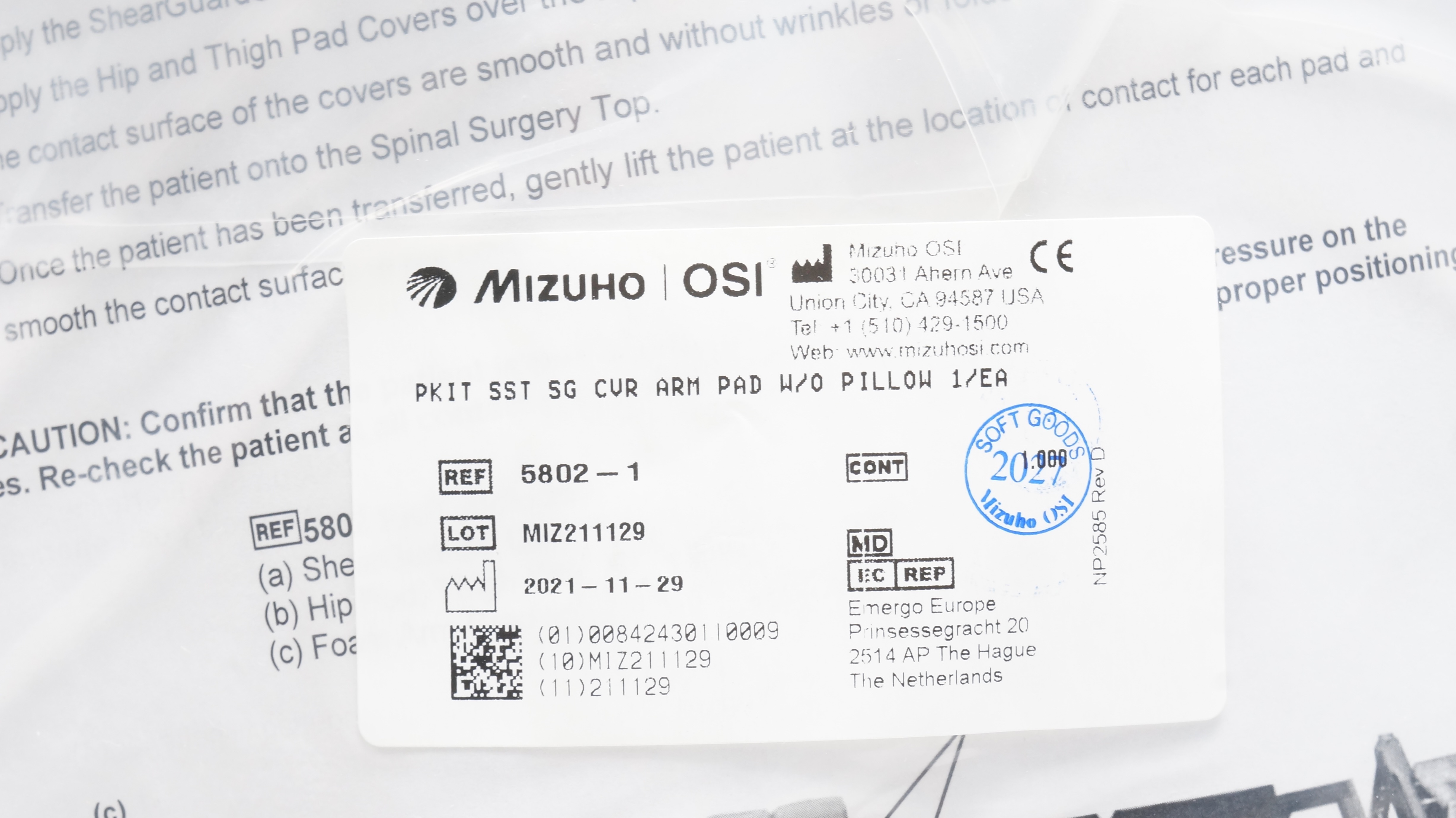 Mizuho OSI 58021 Spinal Surgeryl Top Patient Care Kit