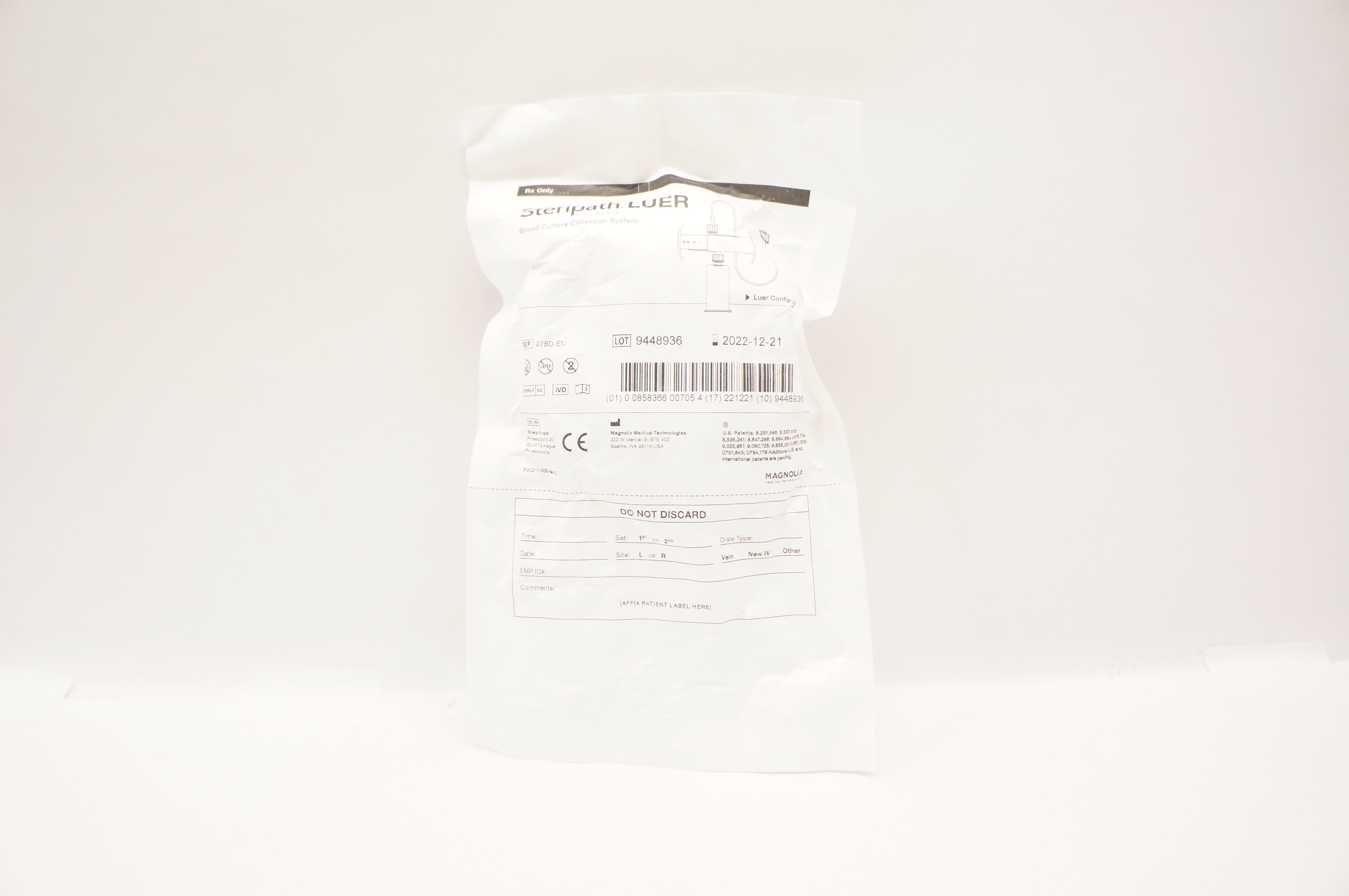 Magnolia Medical 27BD-EN Steripath Luer Blood Culture Collection System (x)