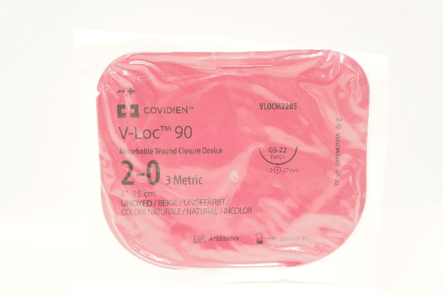 Covidien VLOCM2205 90 Glycorner 631 Absorbable Knotless Wound Closure Device (x)