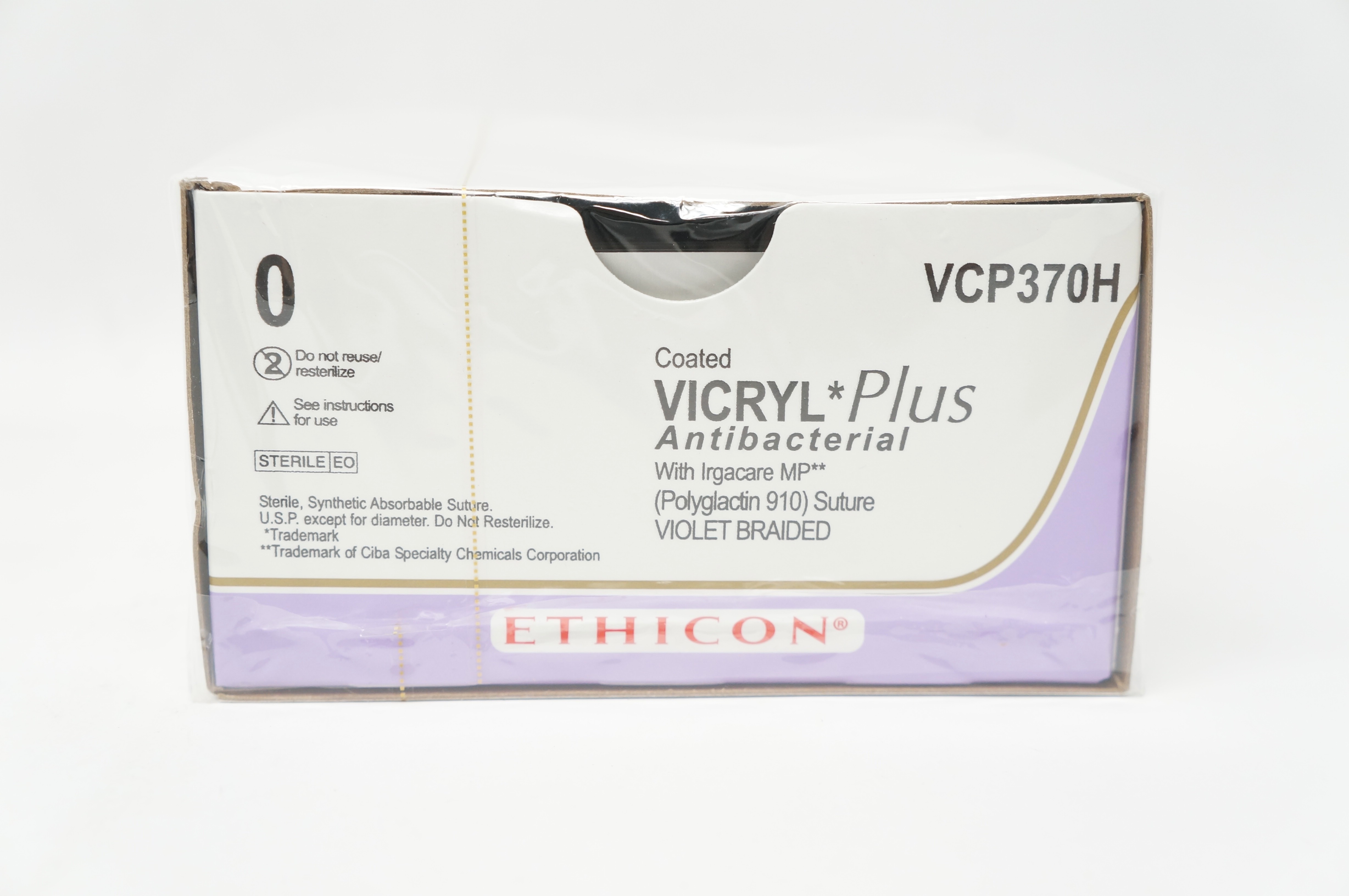 Ethicon VCP370H 0 Vicryl Plus Stre CTX 48mm 1/2c Taper, 36inch