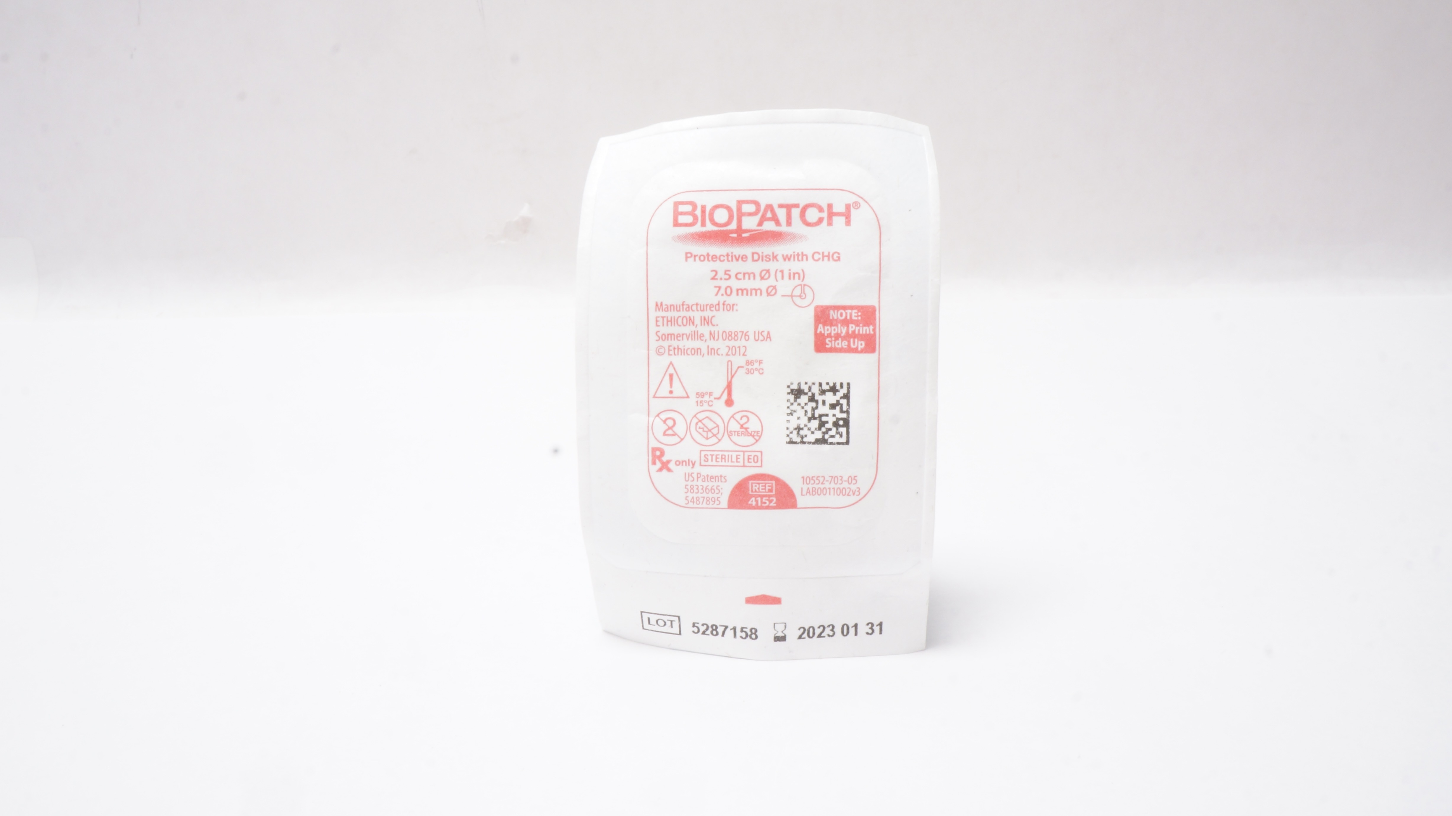 Ethicon 4152 BioPatch Protective Disk with GHG 1inch x 7.0mm (x)