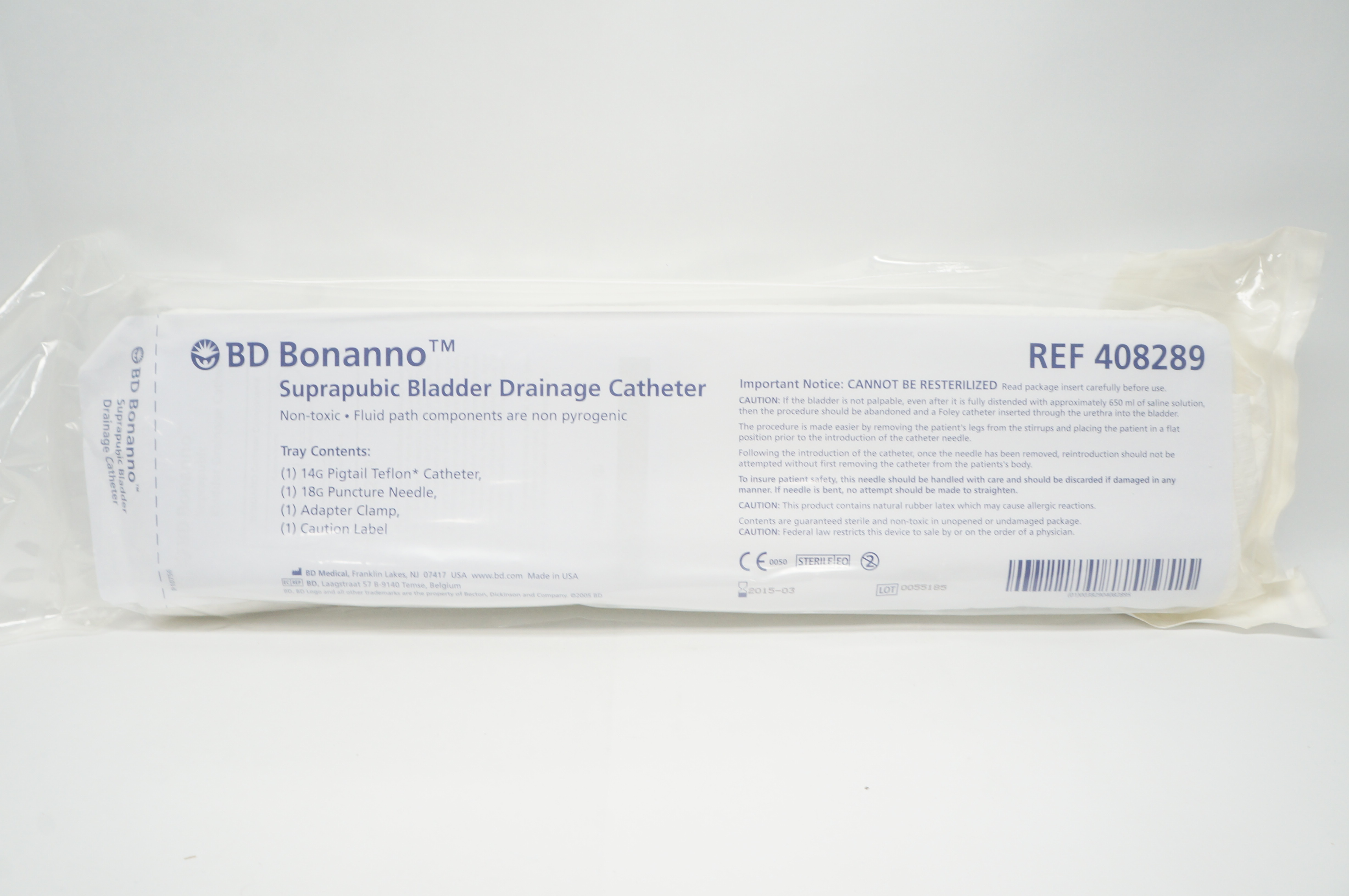 BD 408289 Bonanno Suprapubic Bladder Drainage Cath. 14G (x)