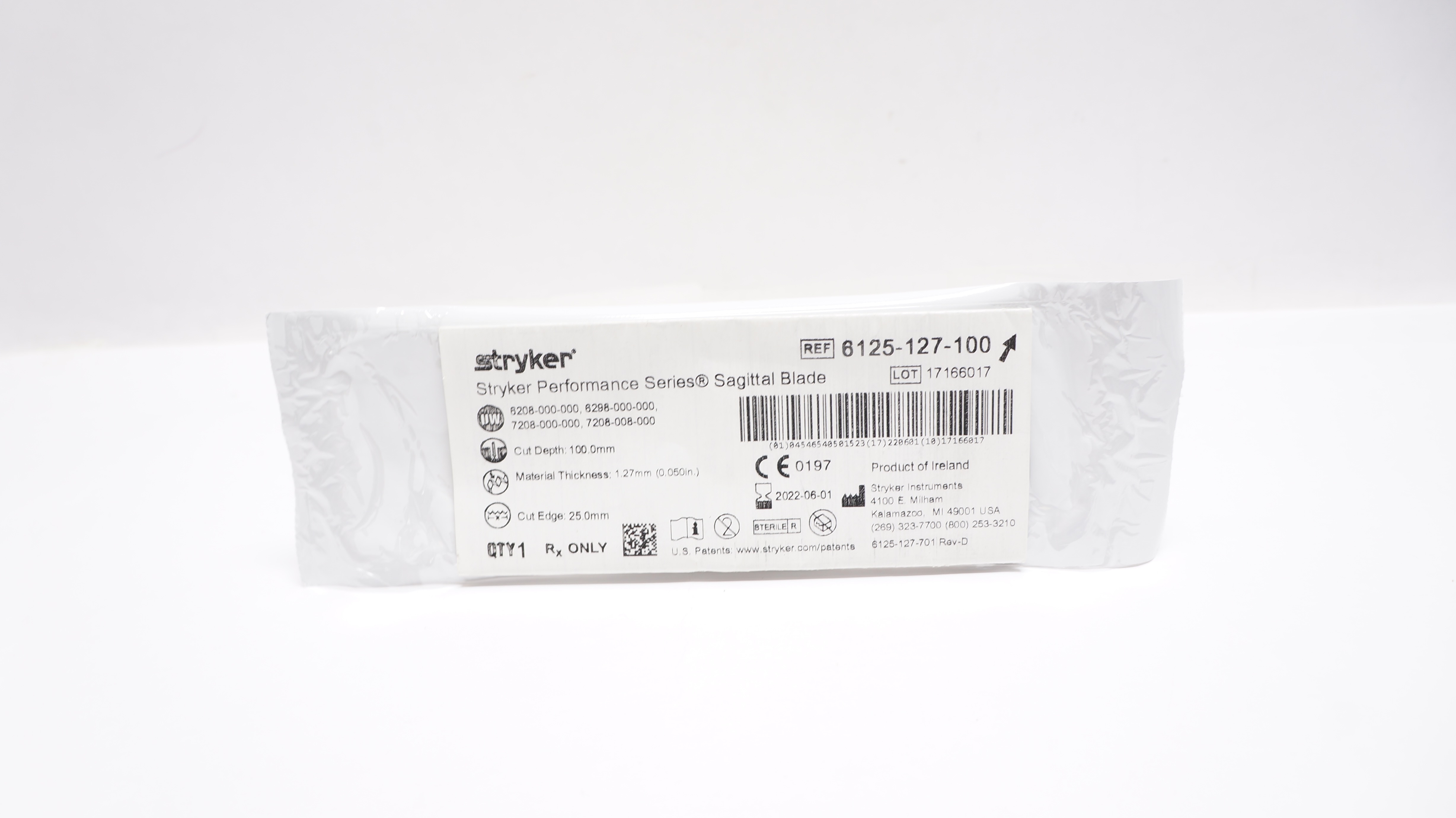 Stryker 6125-127-100 Performance Series Sagittal Blade 25mm x 100mm (x)