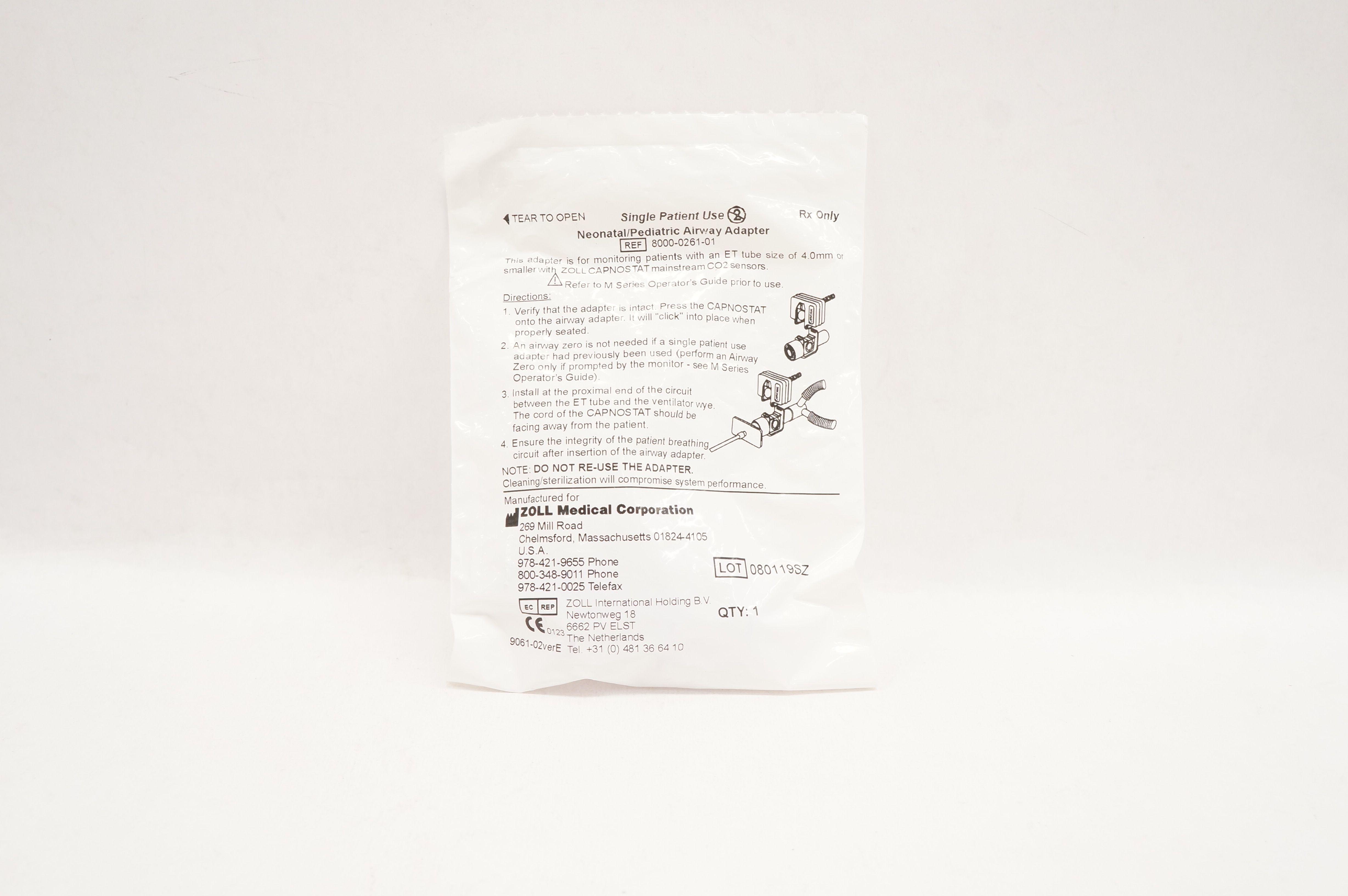 Zoll 8000-0261-01 Neonatal/Pediatric Airway Adapter