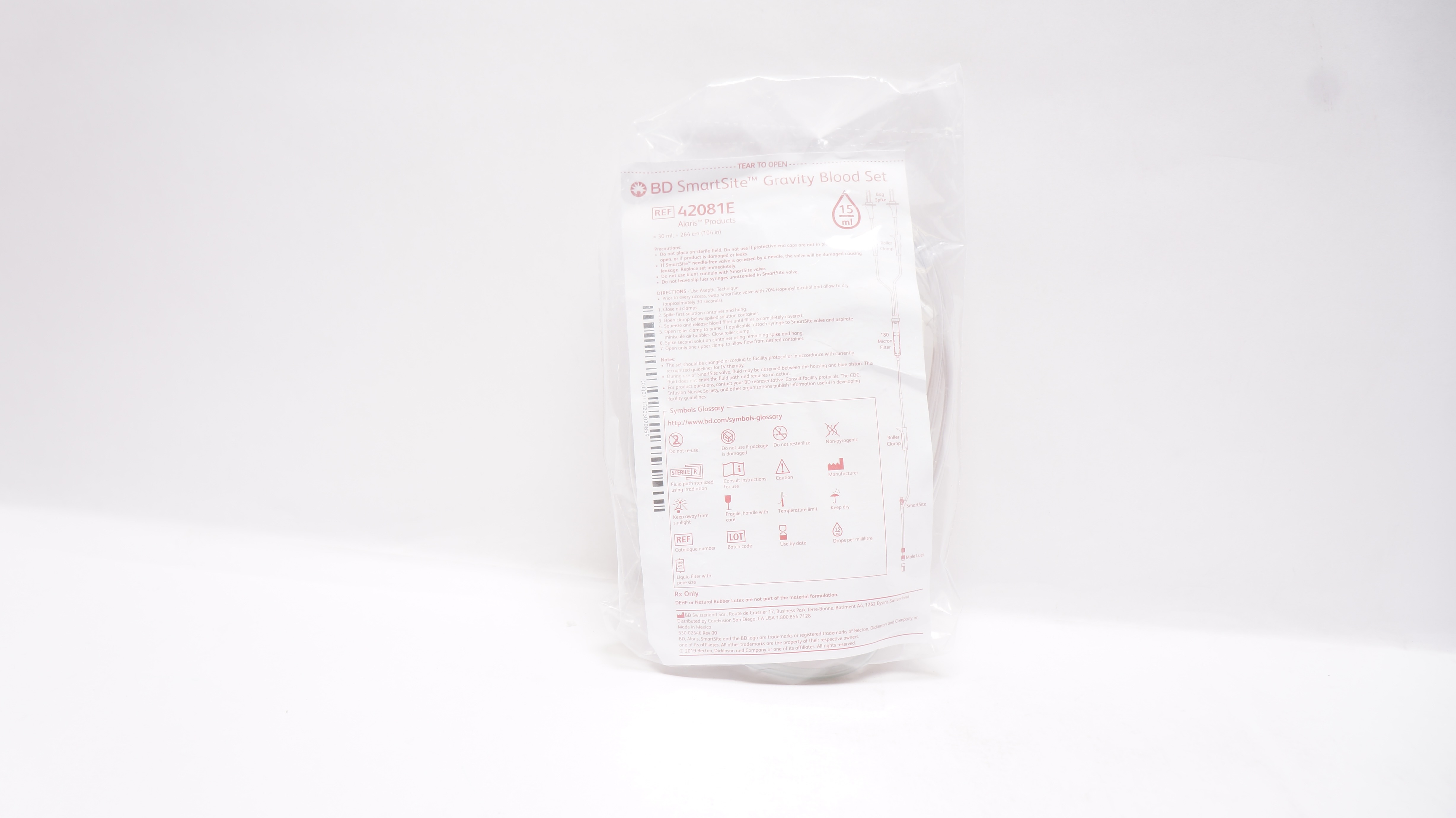 BD 42081E SmartSite Blood Set, 15Drops 30ml x 104inch (x)