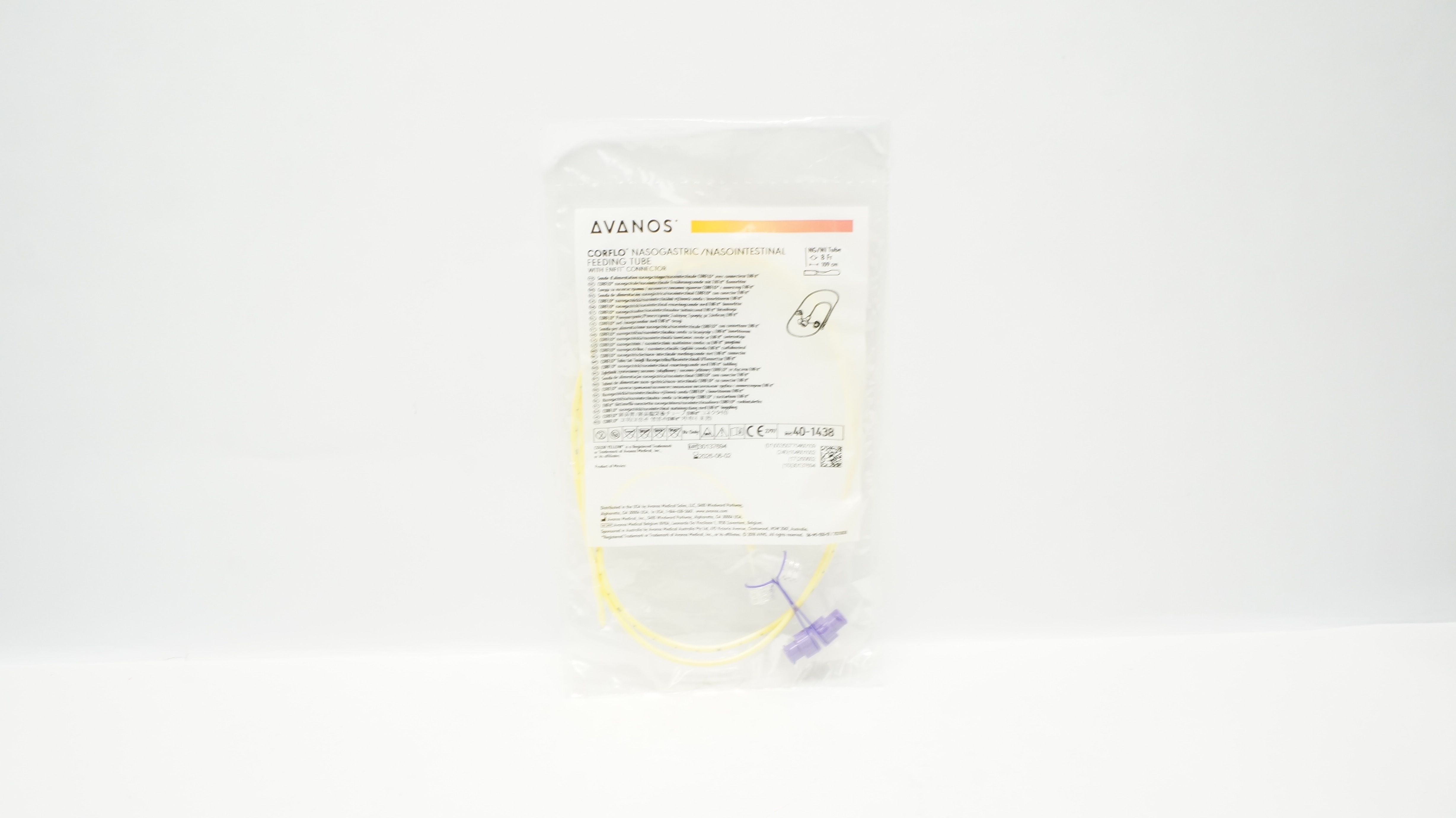 Avanos 40-1438 Corflo Nasogastric/Nasointestinal Feeding Tube 8Fr x 109cm