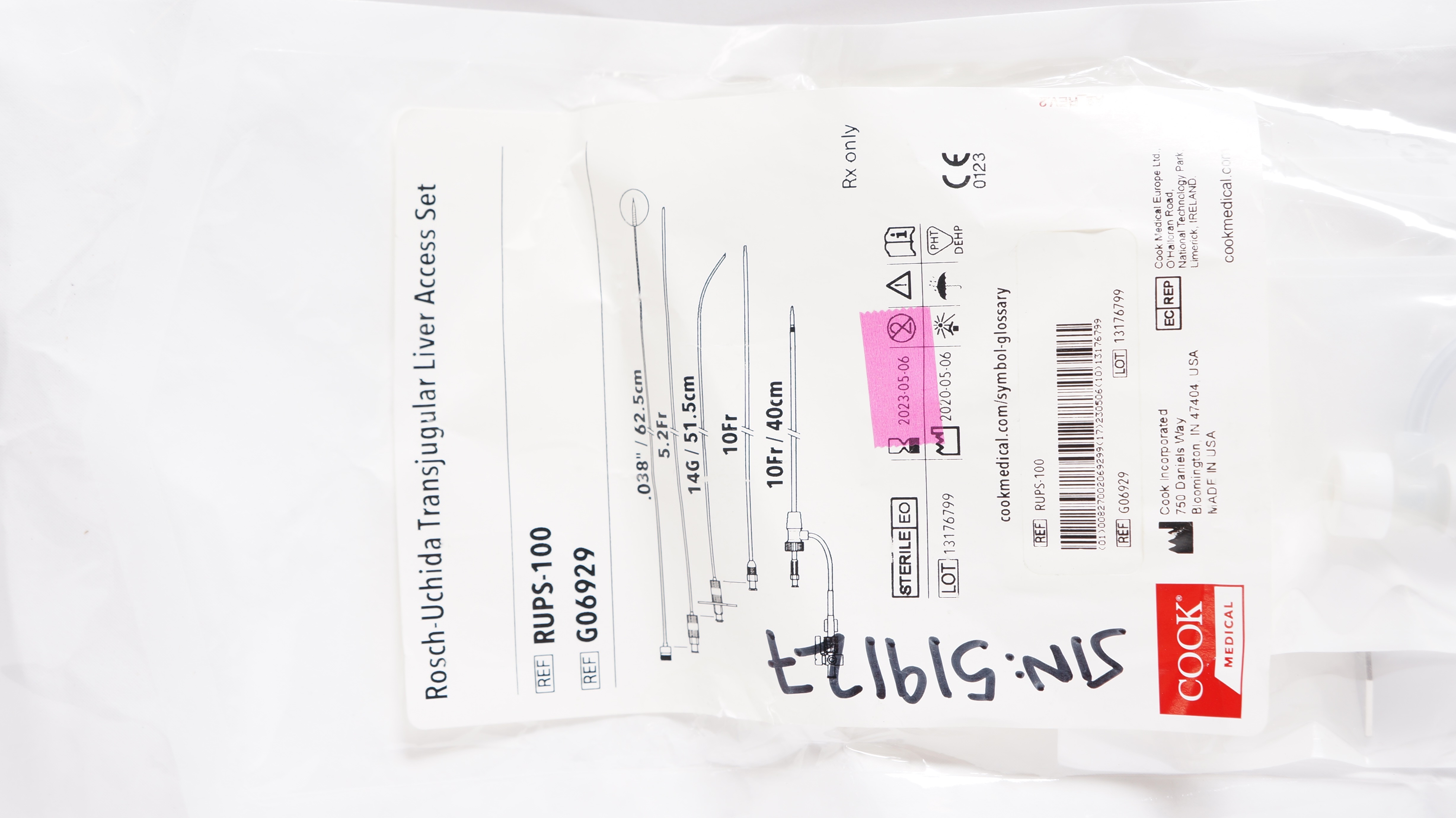 Cook Medical G06929 RoschUchida Transjugular Liver Access Set 10Fr x