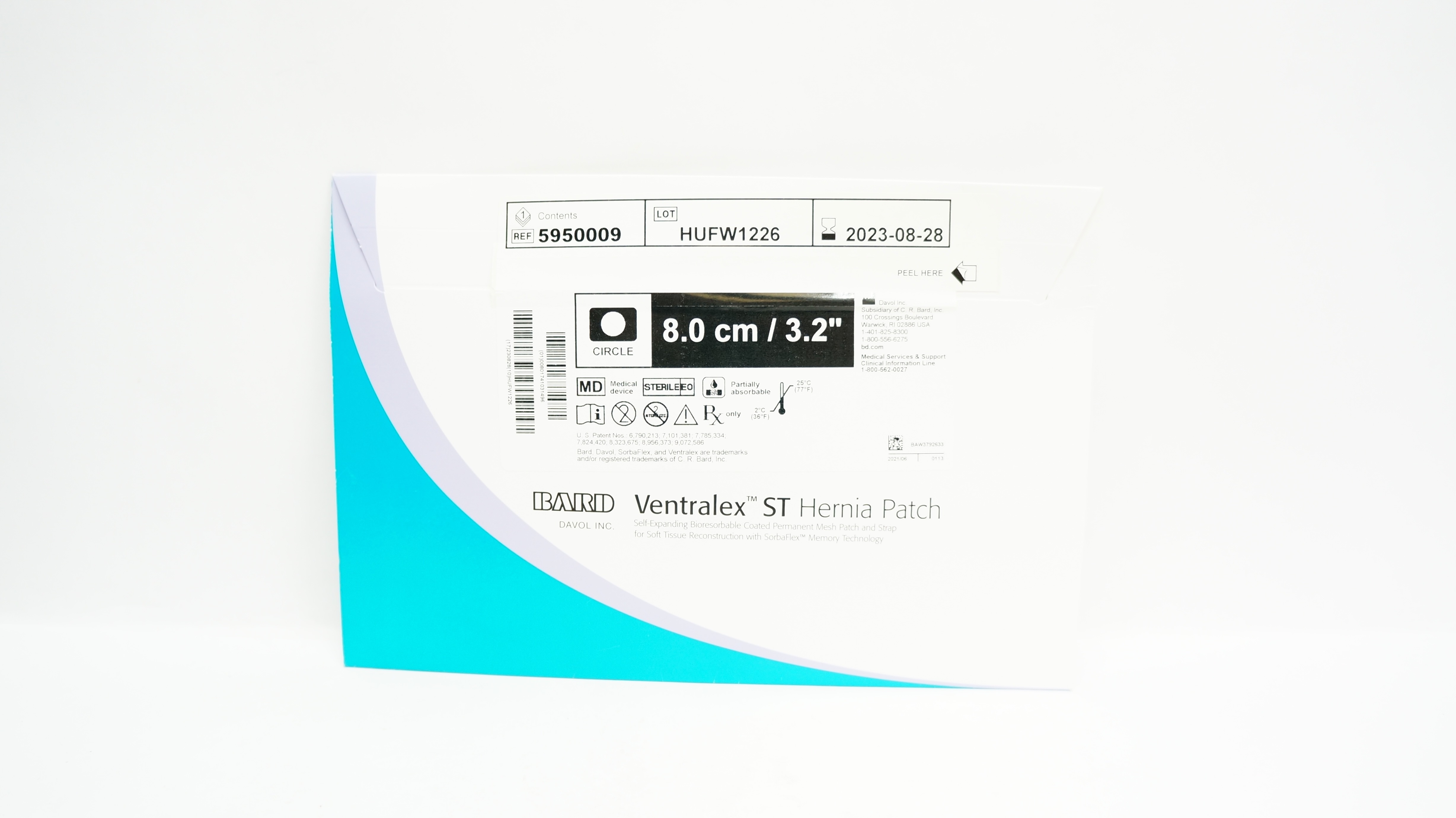 Bard 5950009 Davol Ventralex ST Hernia Patch Large Circle With Strap 3.2inch (x)
