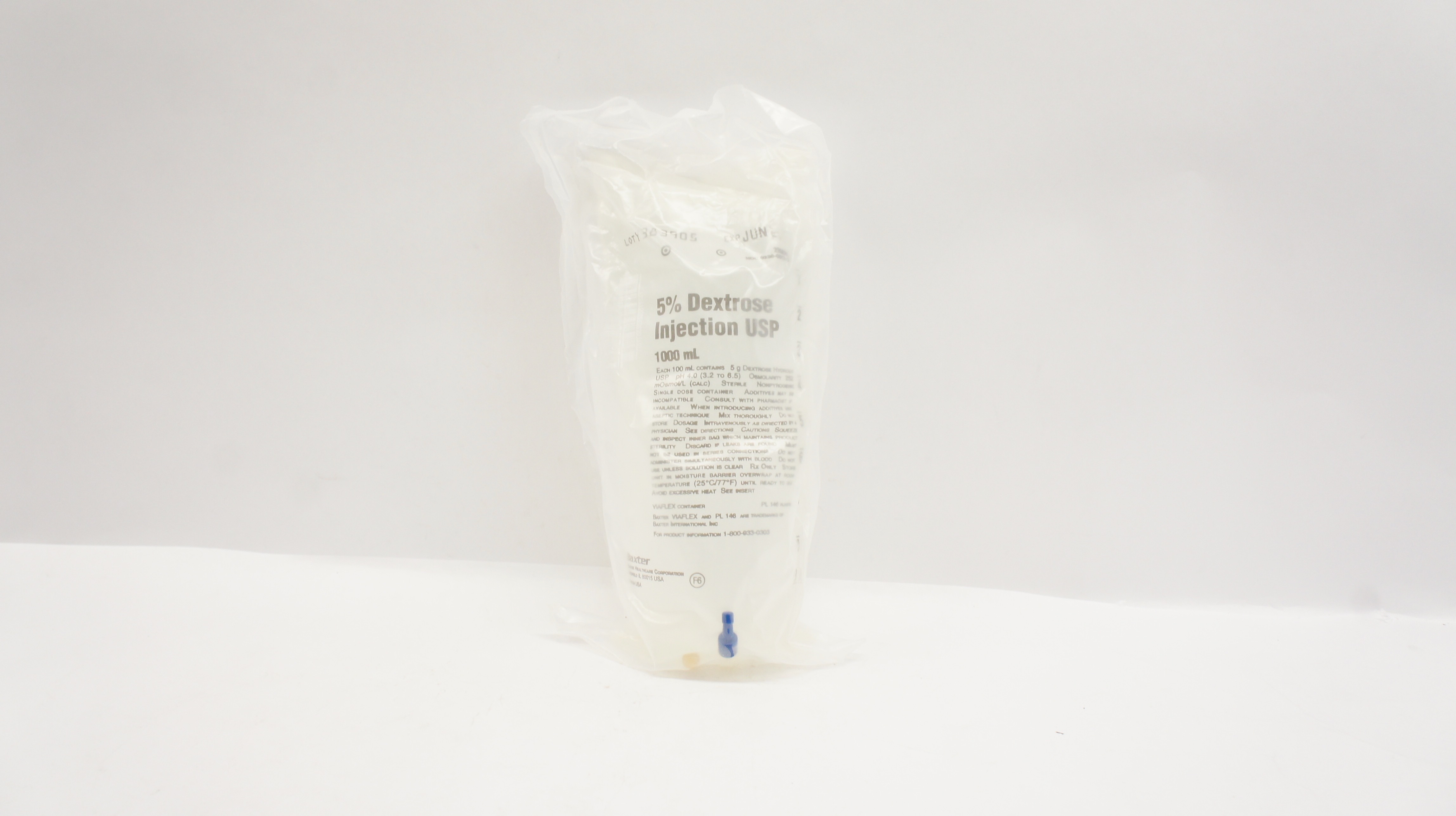 Baxter 2B0064 5% Dextrose Injection USP 1000mL