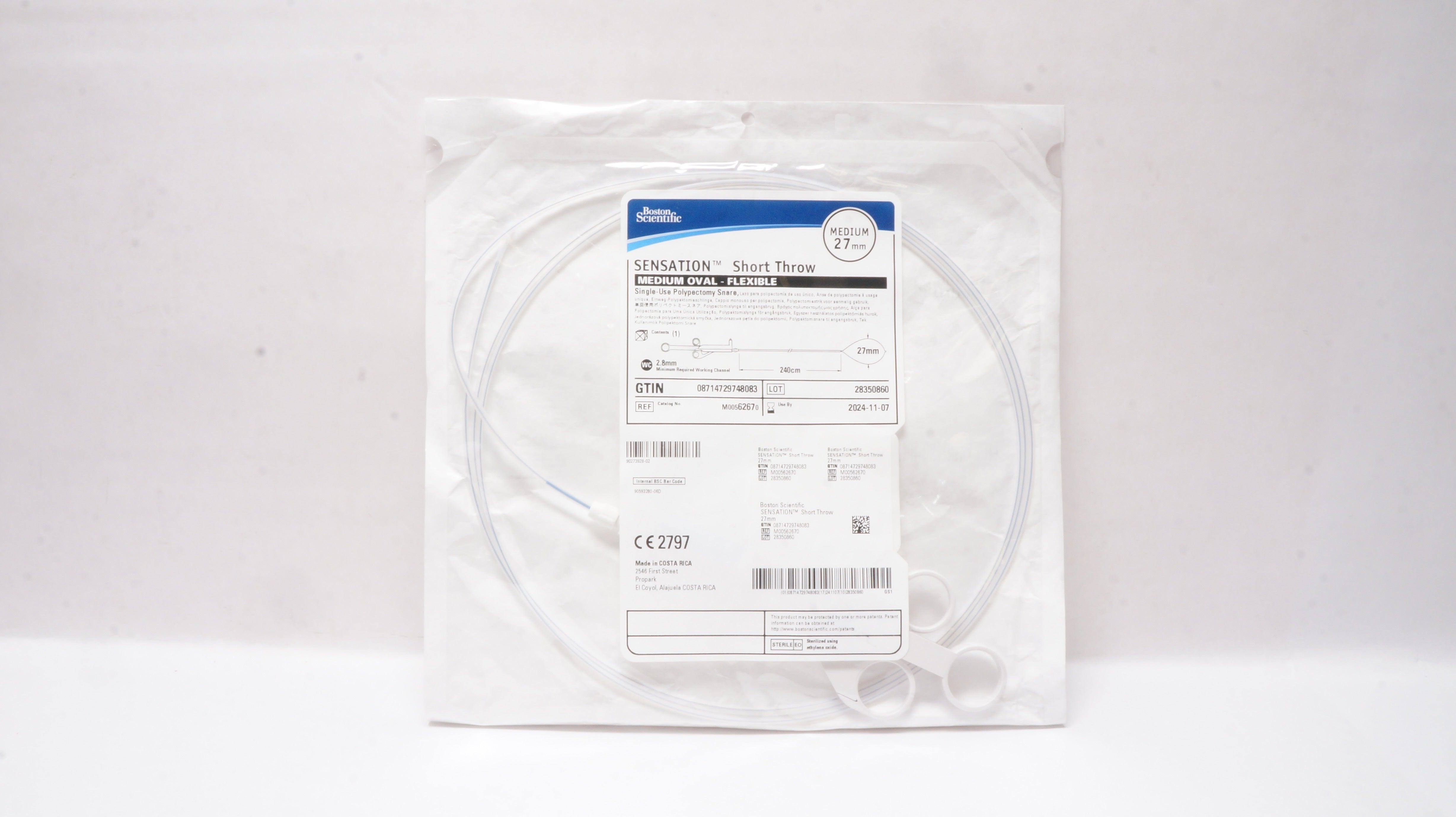 Boston Scientific 6267 Sensation Short Throw Polypectomy Snare 27mm
