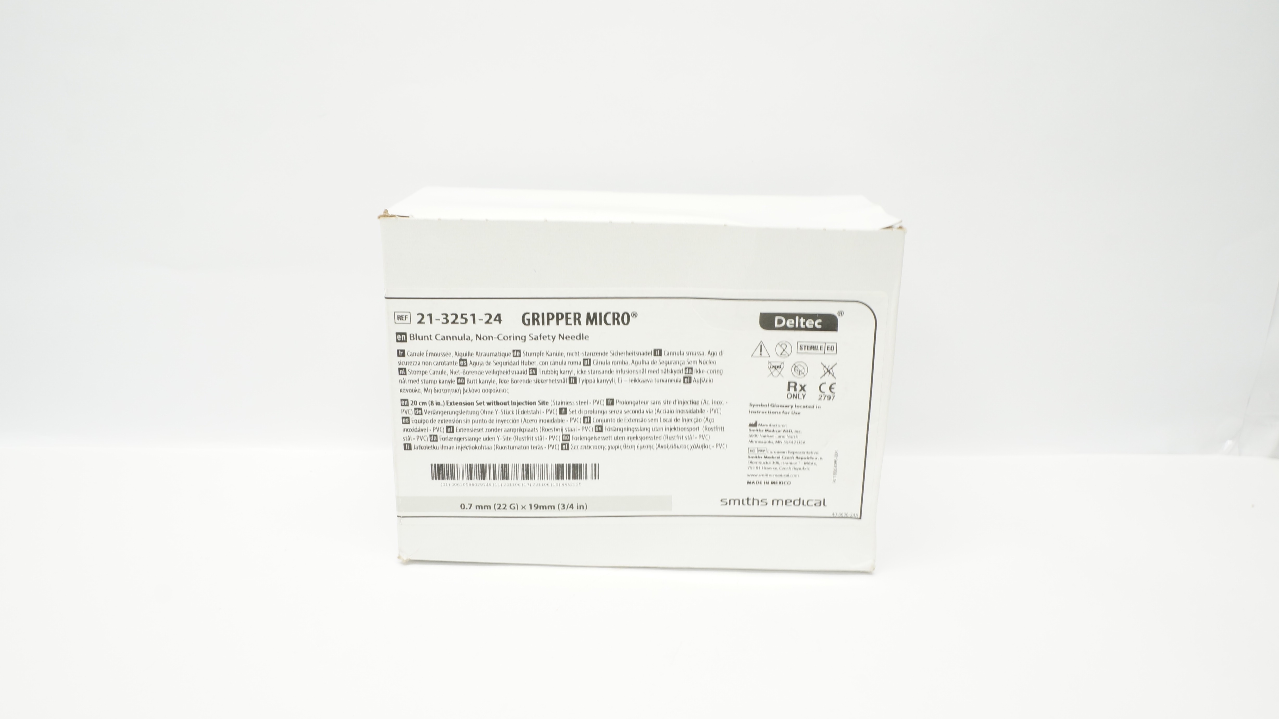 Smiths Medical  21-3251-24 GRIPPER MICRO Blunt Cannula Non-Coring Ndle-Box of 12