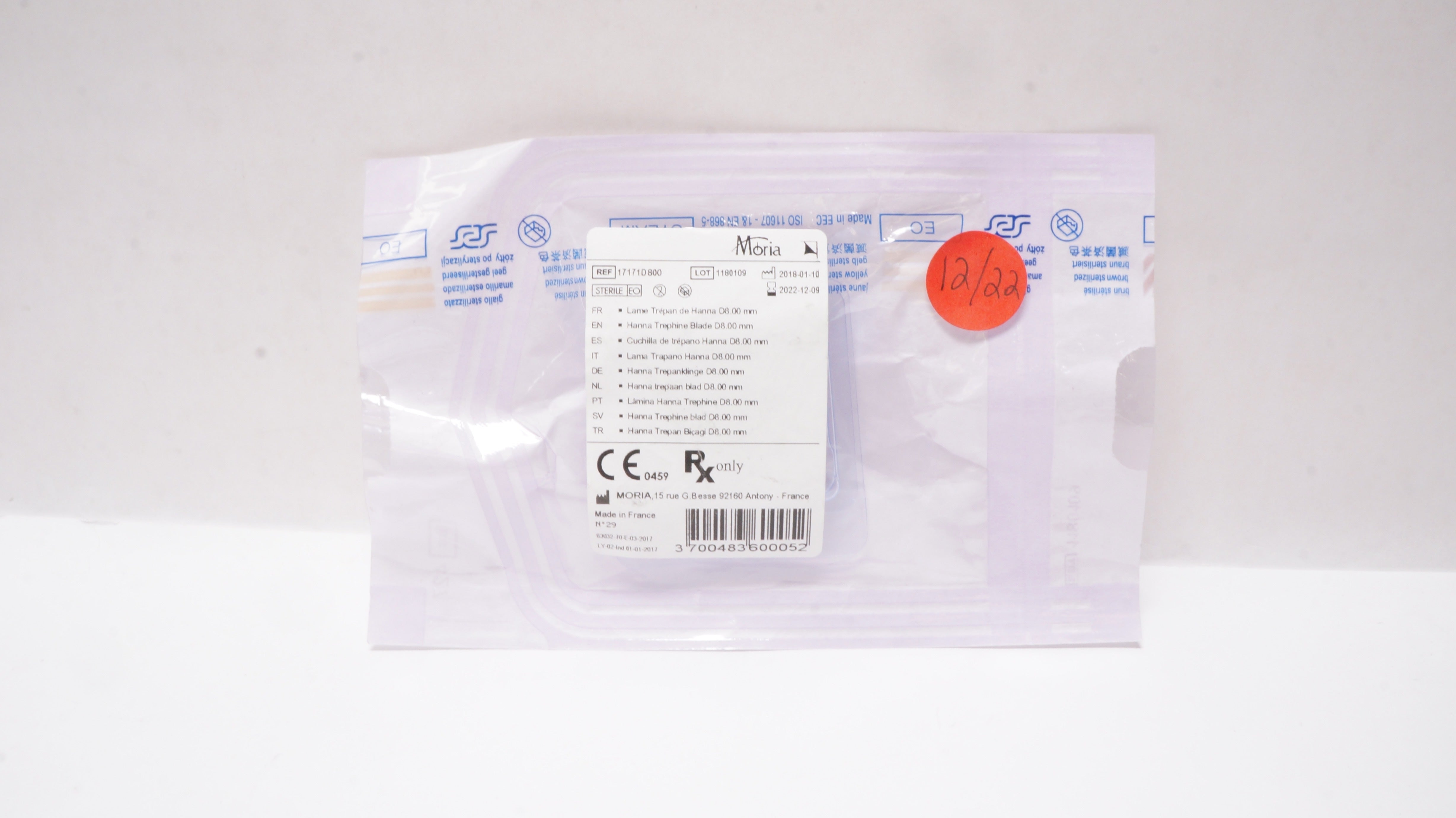 Moria 17171D800 Hanna Trephine Blade 8.00 mm (x)