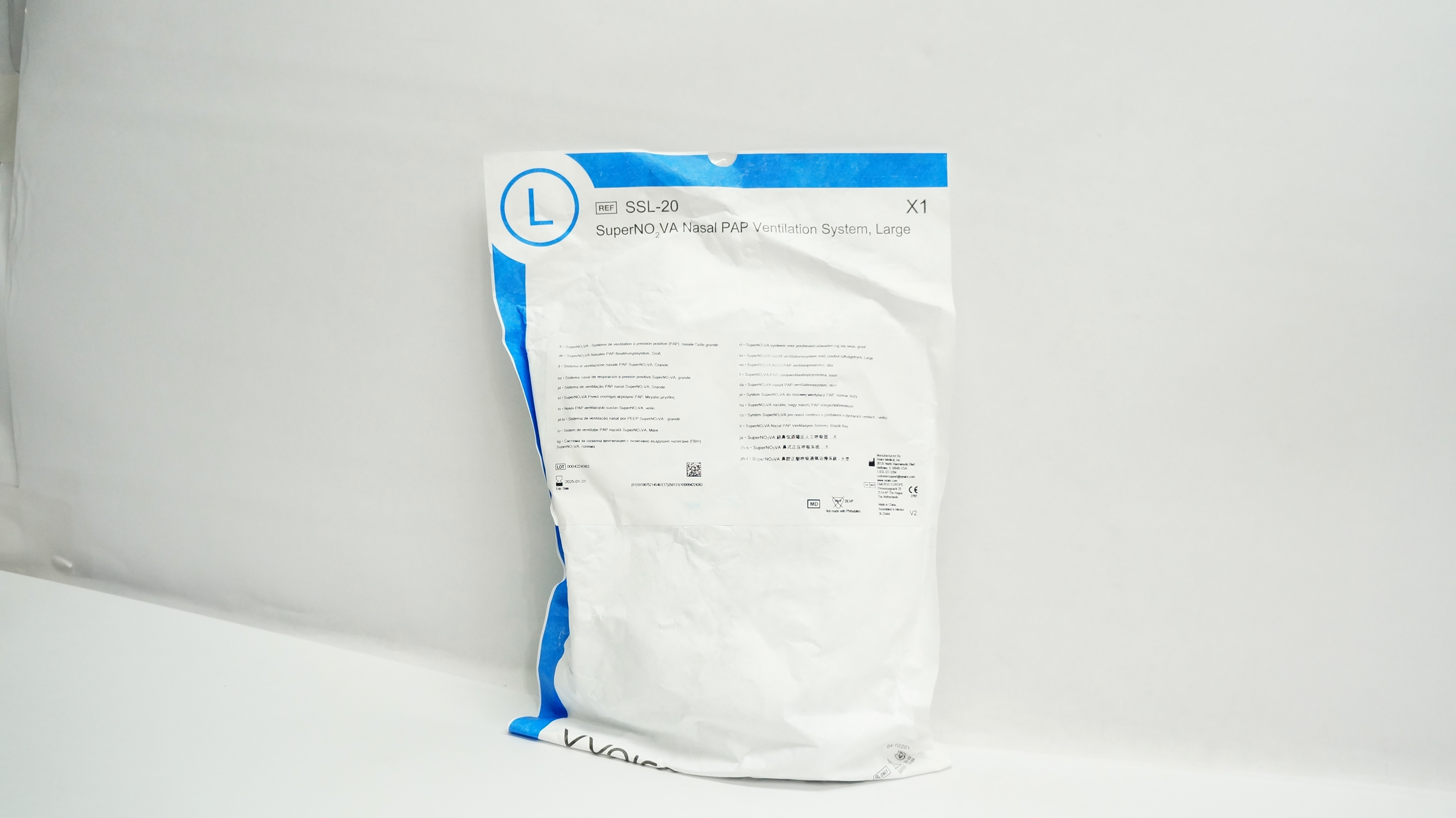 Vyaire SSL-20 SuperNO2VA Nasal PAP Ventilation System Large