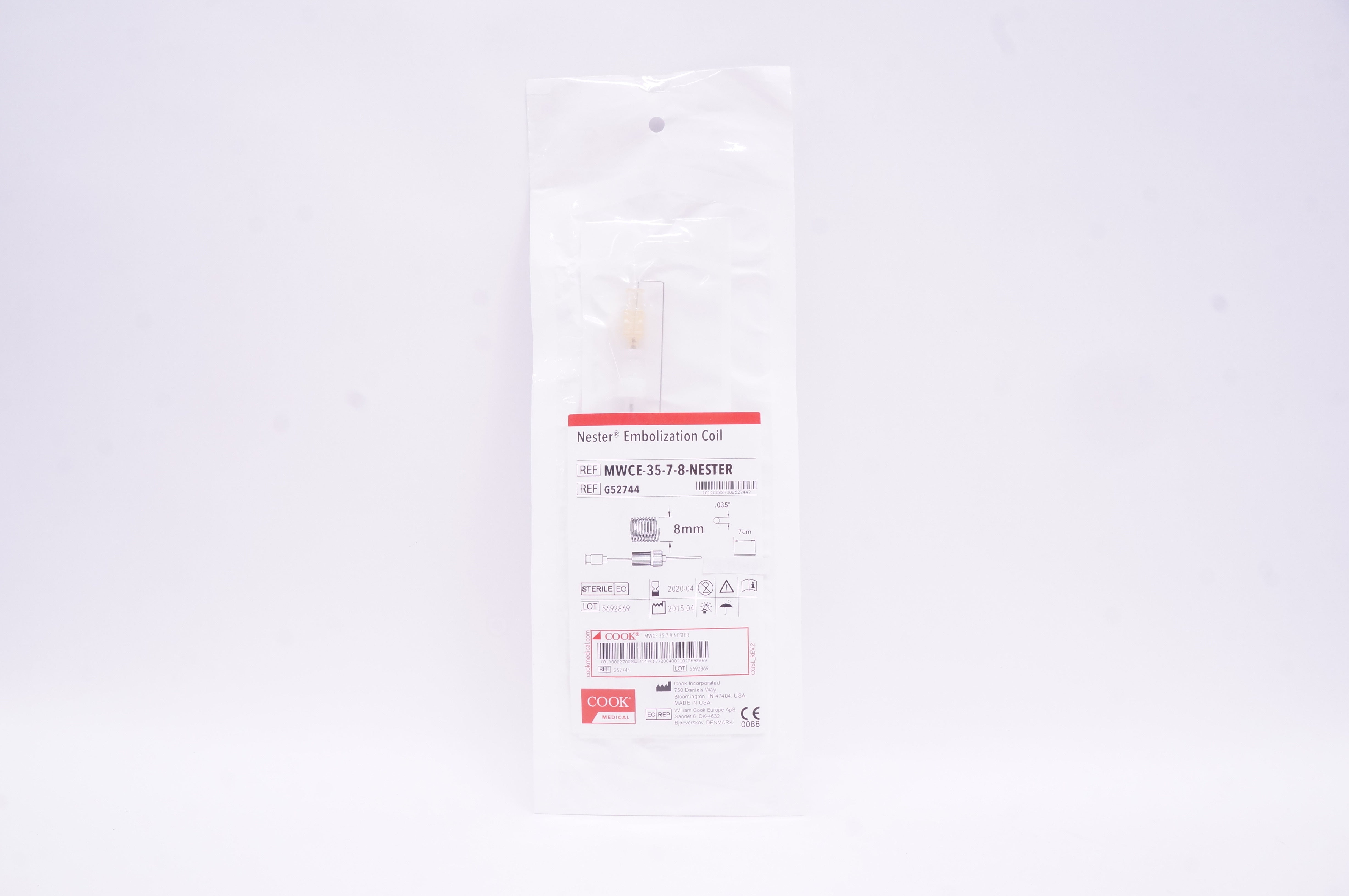 Cook Medical G52744 Nester Embolization Coil 8 mm x 7 cm x .035 inch (x)