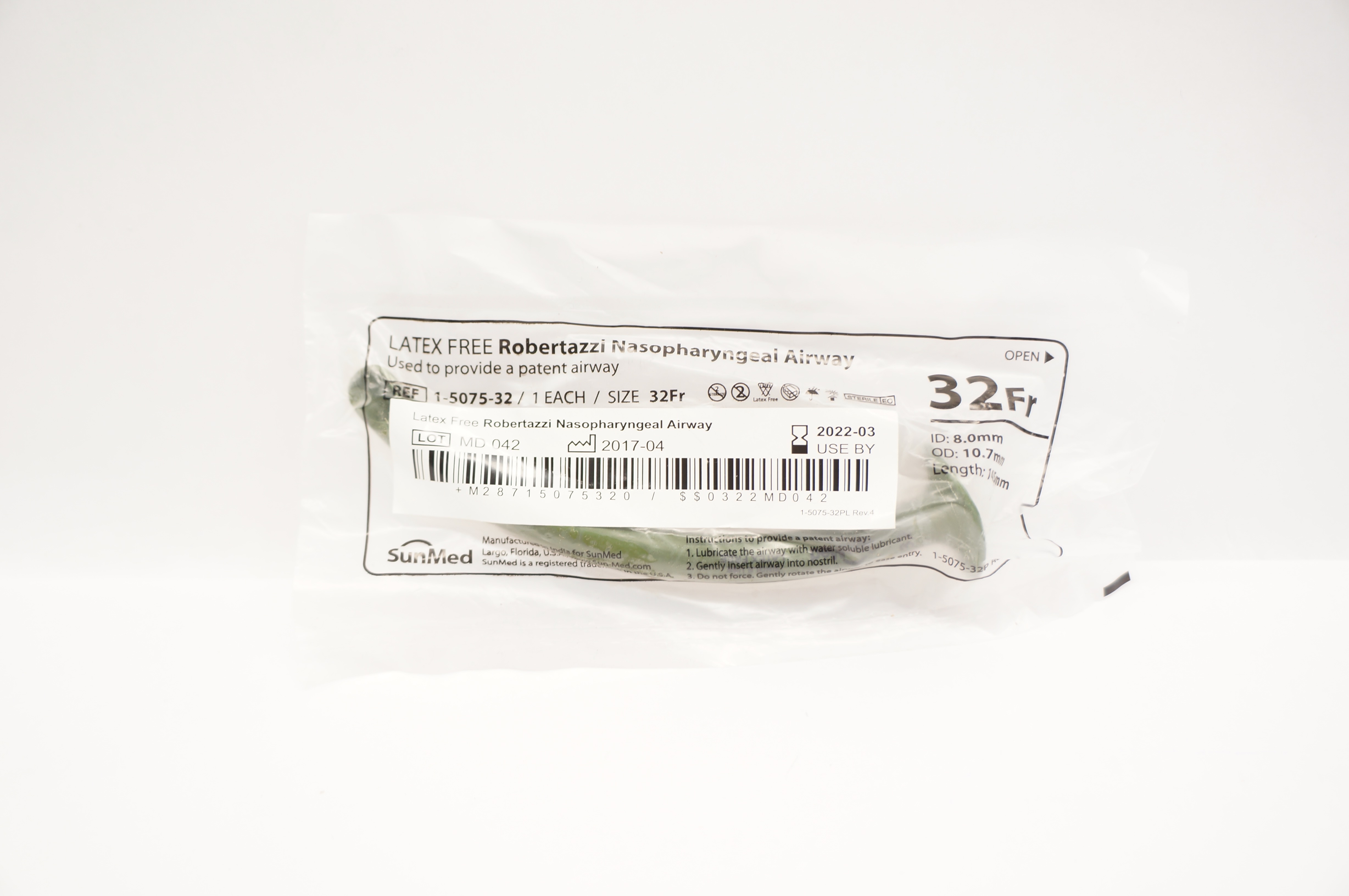 SunMed 1-5075-32 Robertazzi Nasopharyngeal Airway 32Fr. (x)