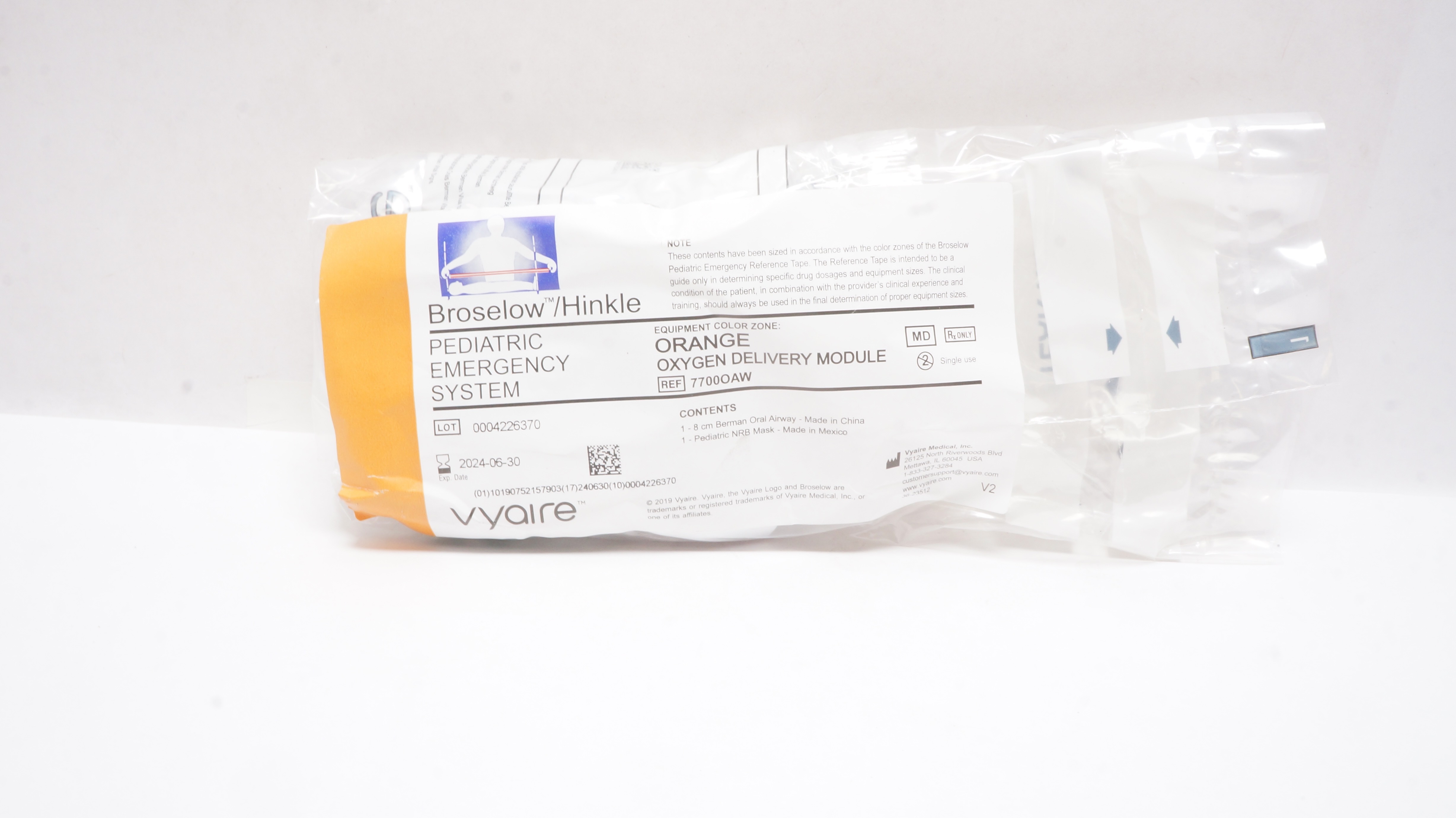Vyaire 7700OAW Pediatric Emergency System Orange Oxygen Delivery Module