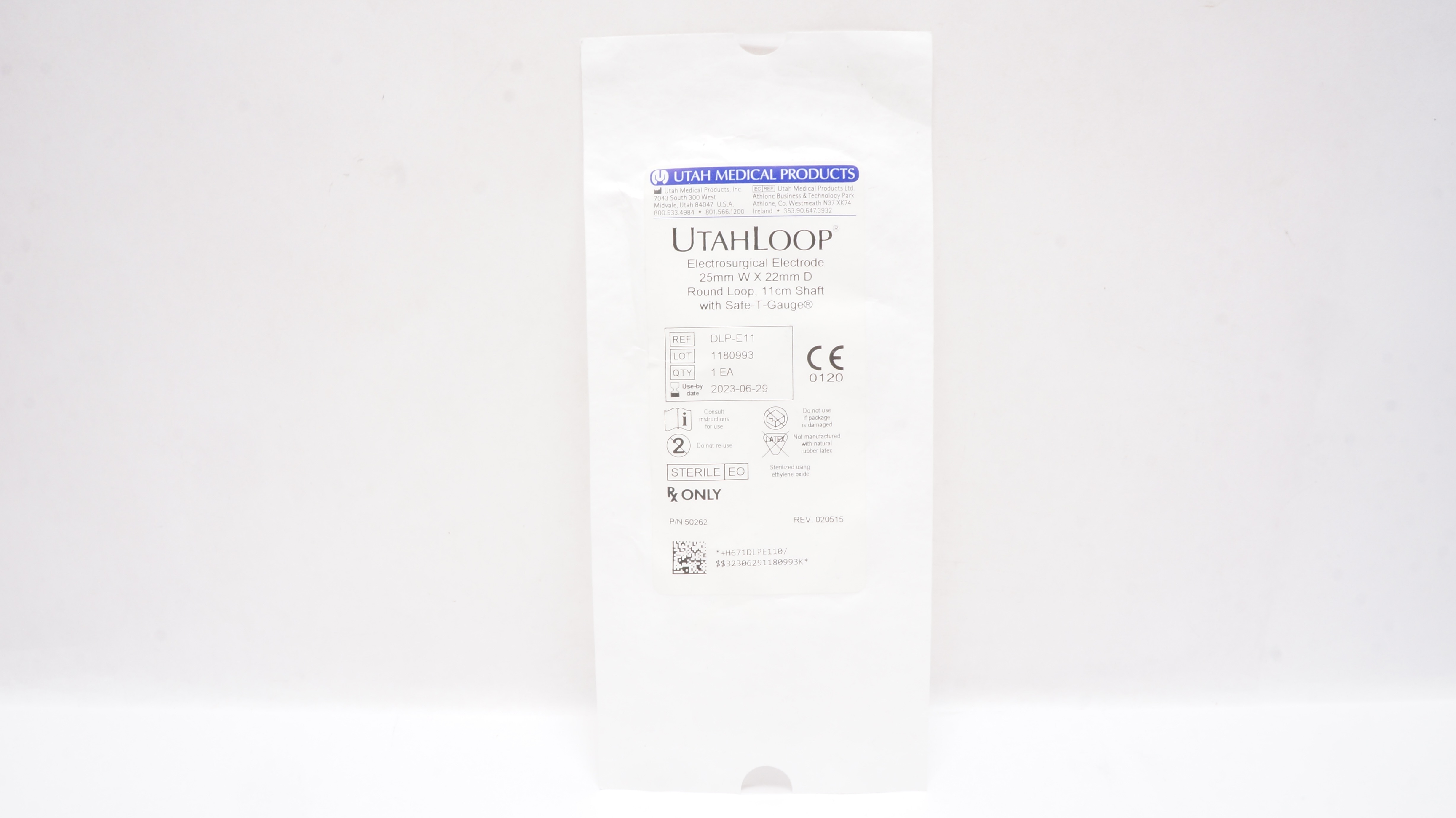 Utah Medical DLP-E11 Electrosurgical Electrode 25x22mm Round Loop 11cm Shaft(x)