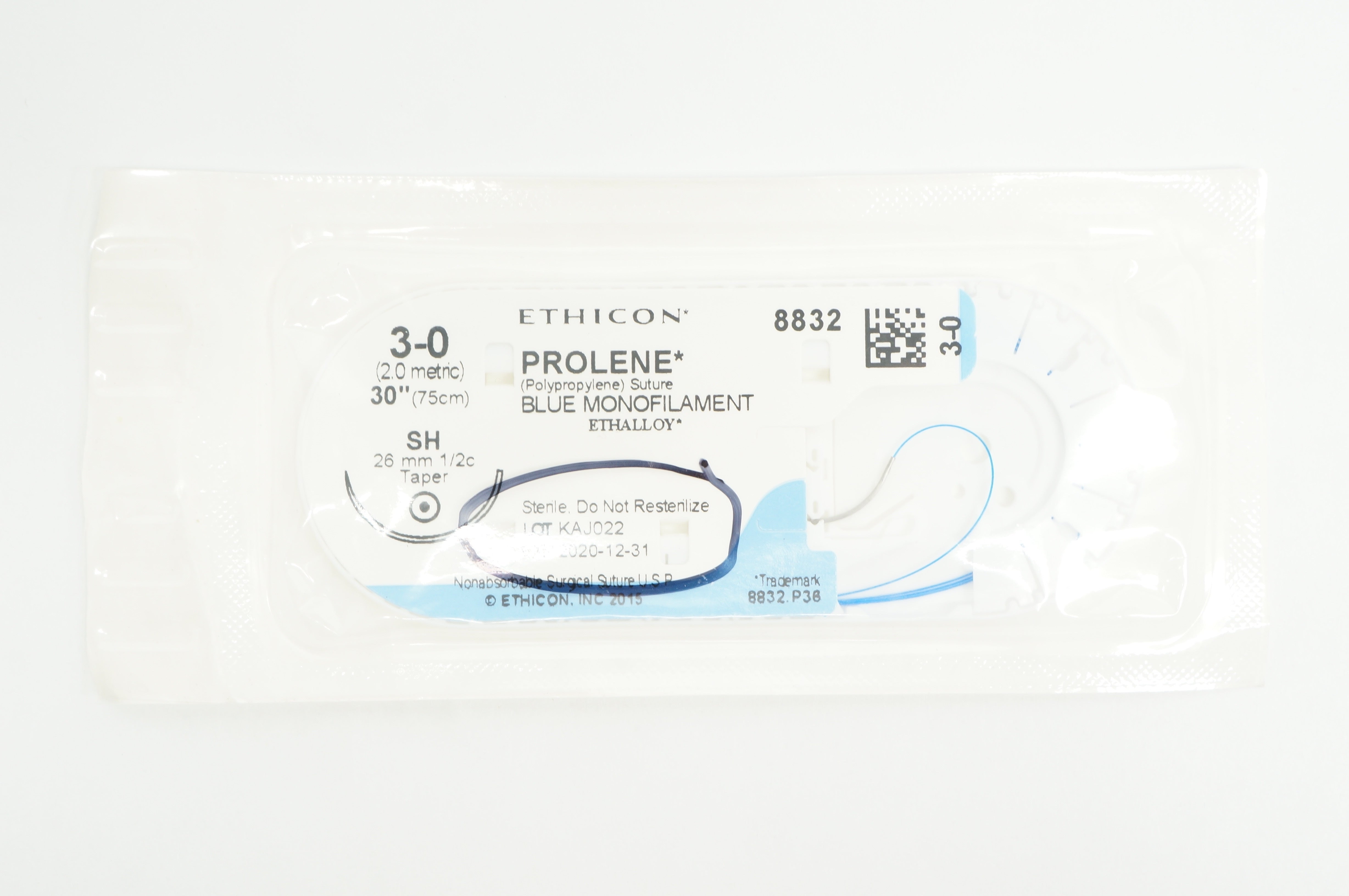 Ethicon 8832 3-0 PROLENE SH, 26mm 1/2c Taper, 30inch (x)