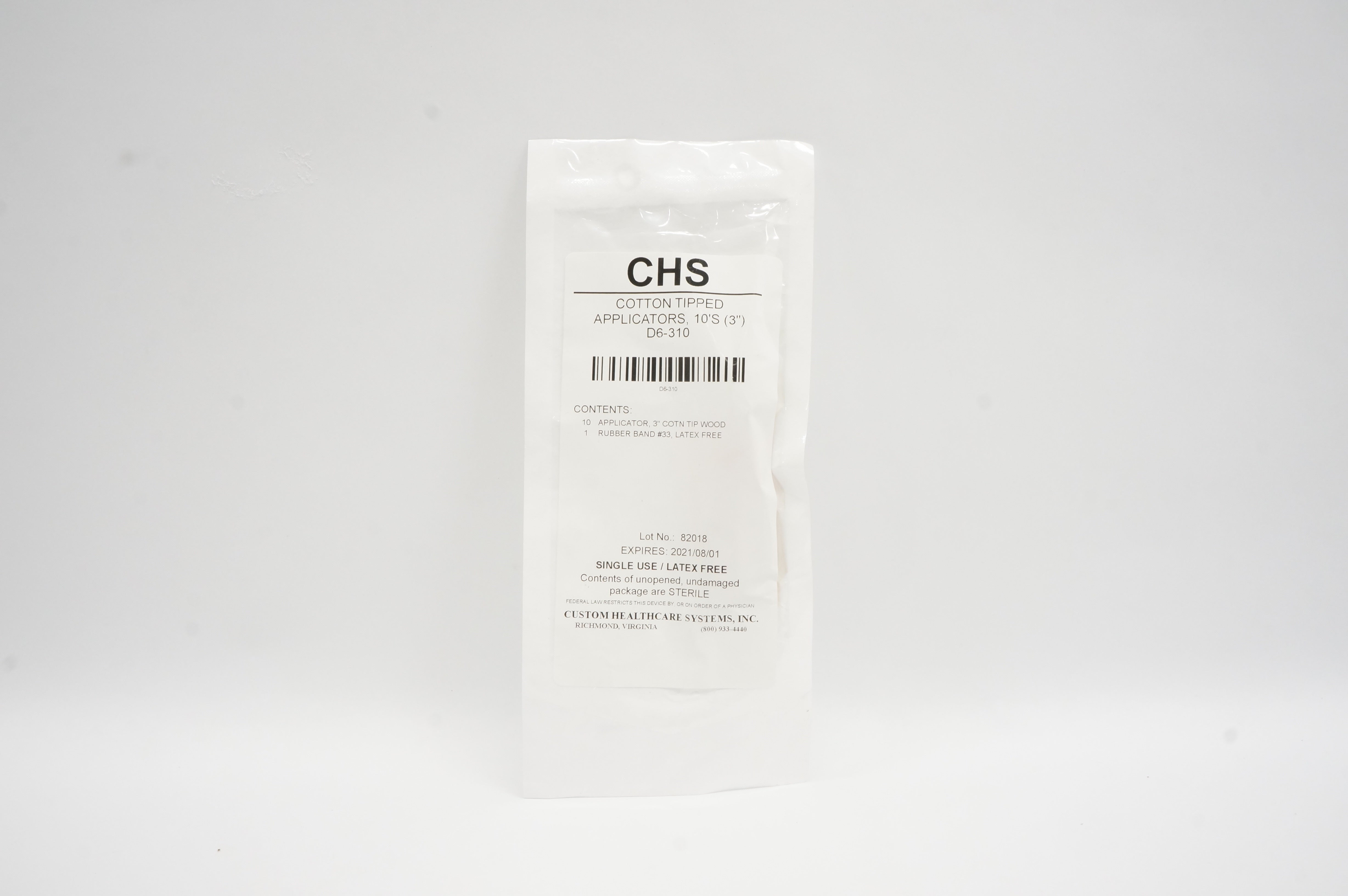 CHS D6-310 Cotton Tipped Applicators 3inch - Pack of 10 (x)
