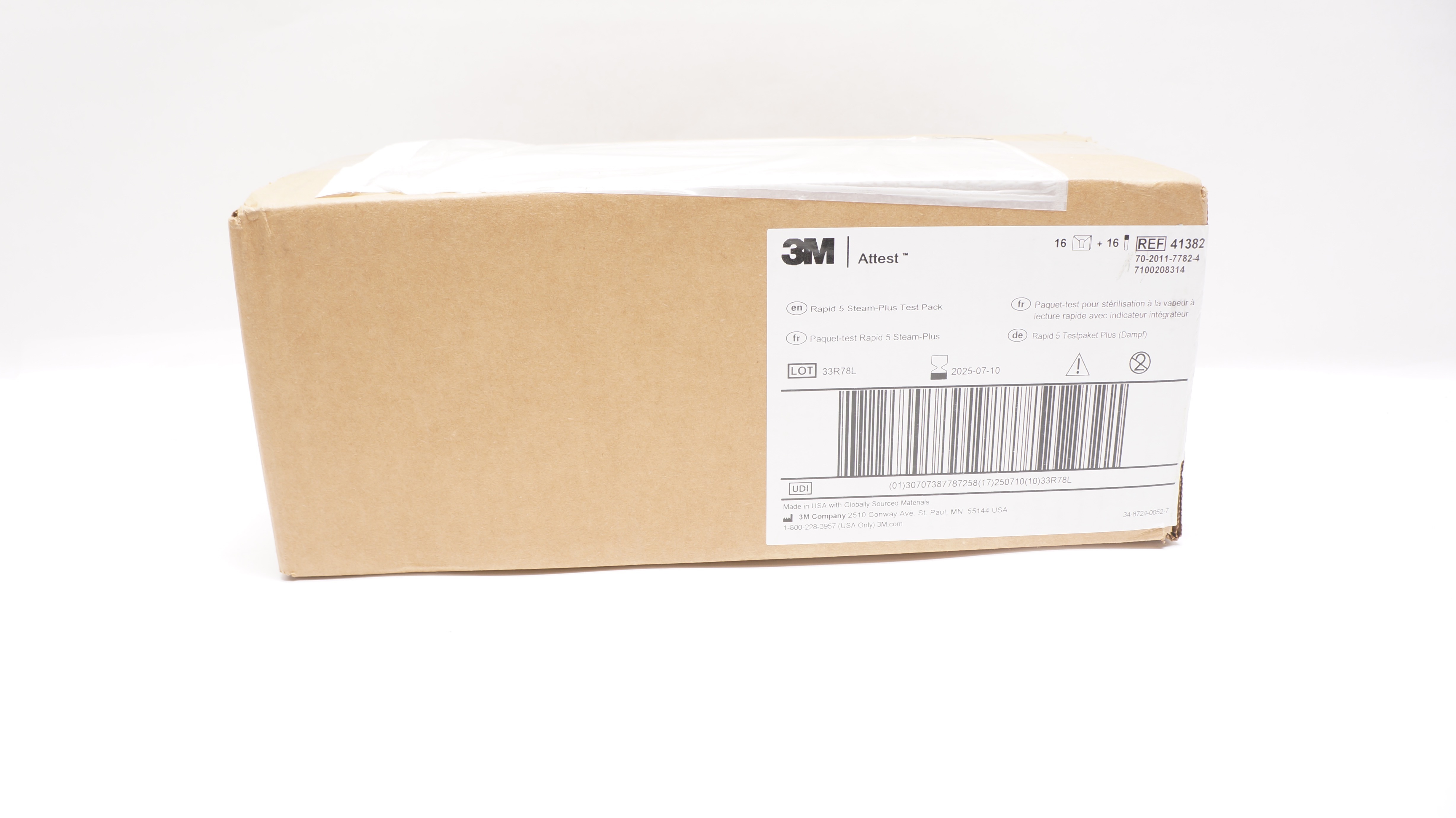 3M 41382 Attest Rapid 5 Steam-Plus Test Pack - Box of 13