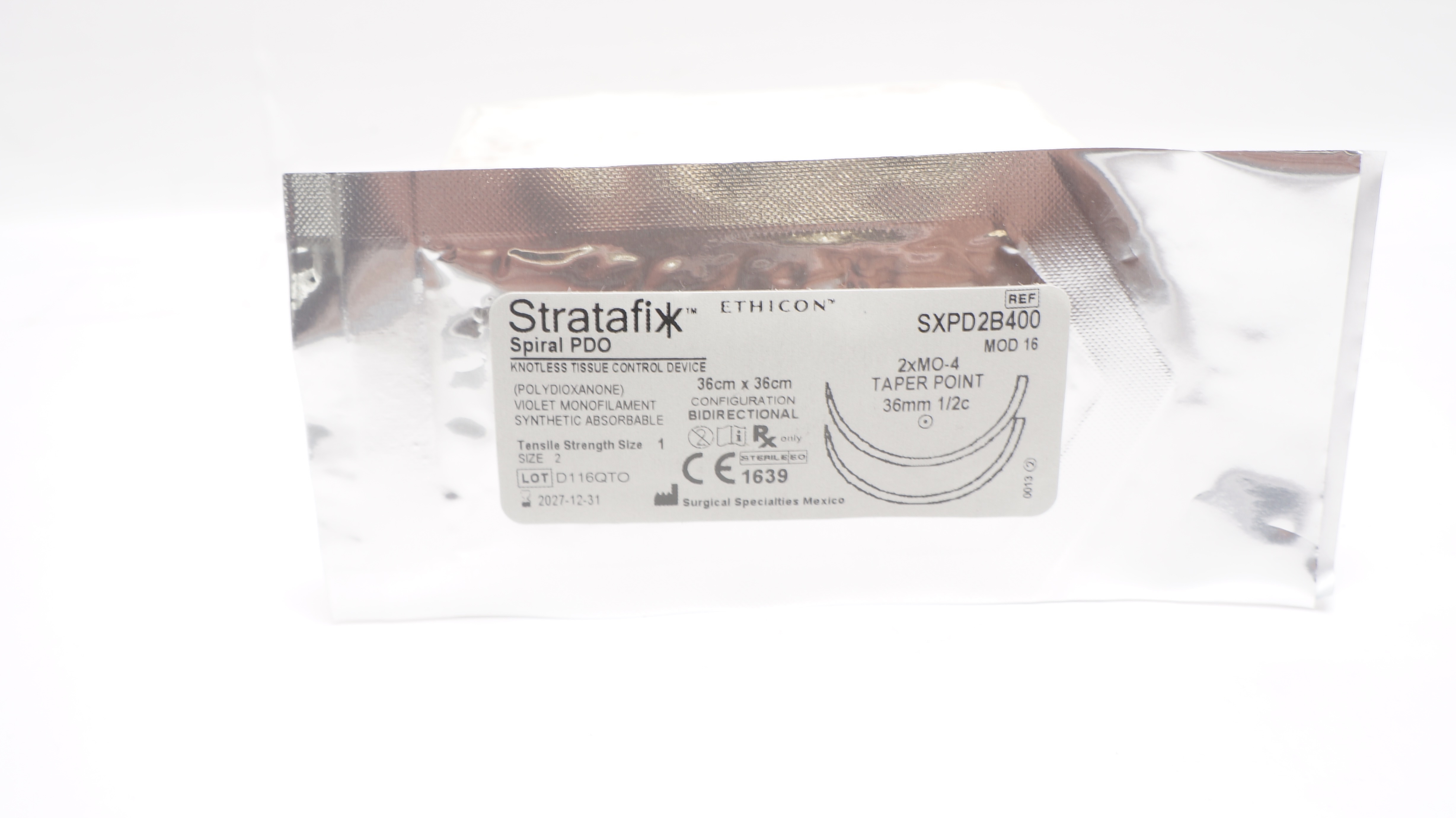 Ethicon SXPD2B400 Stratafix Spiral PDO Knotless Tissue Control Device