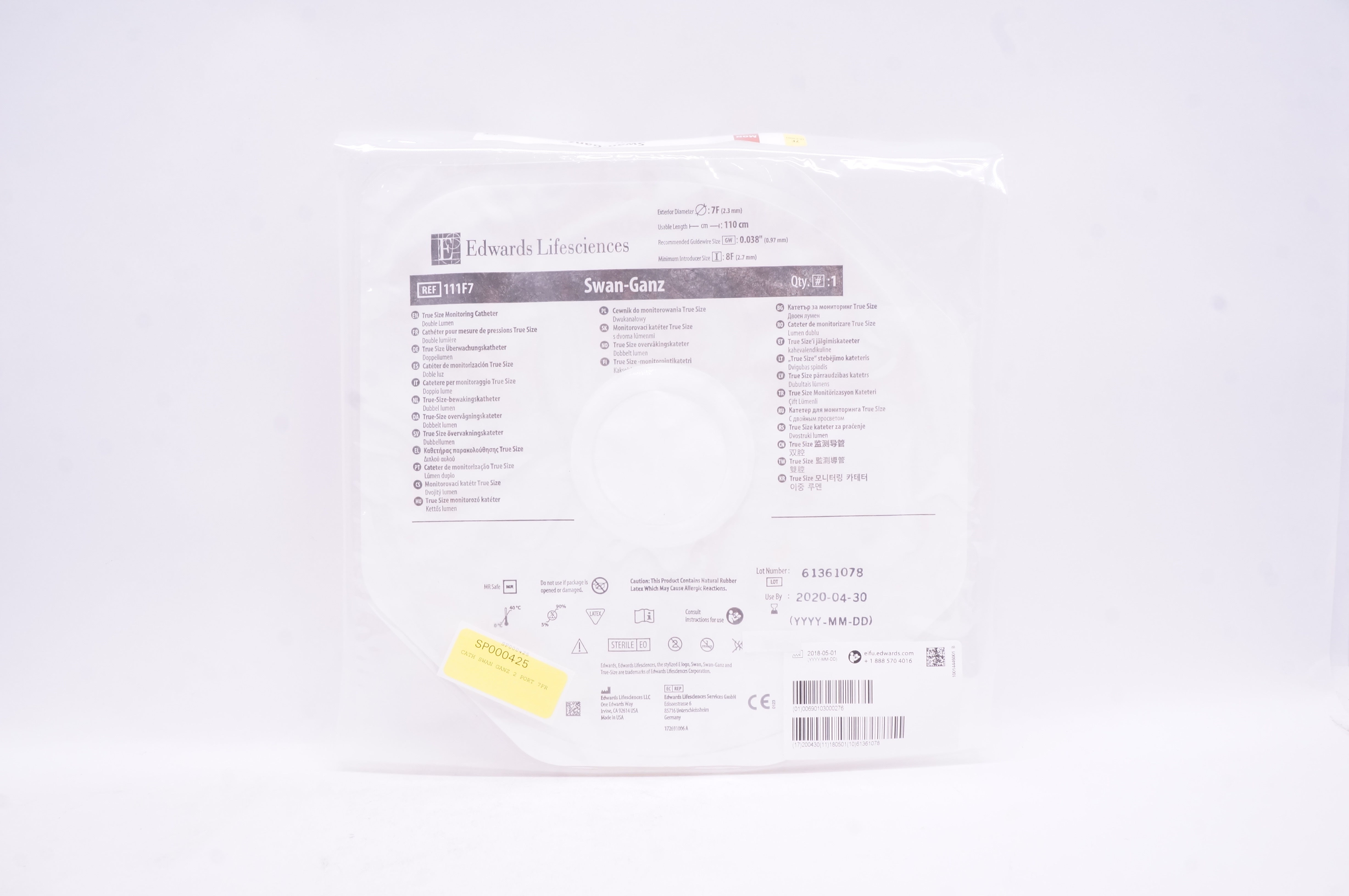 Edwards Lifesciences 111F7 True Size Monitoring Catheter (x)