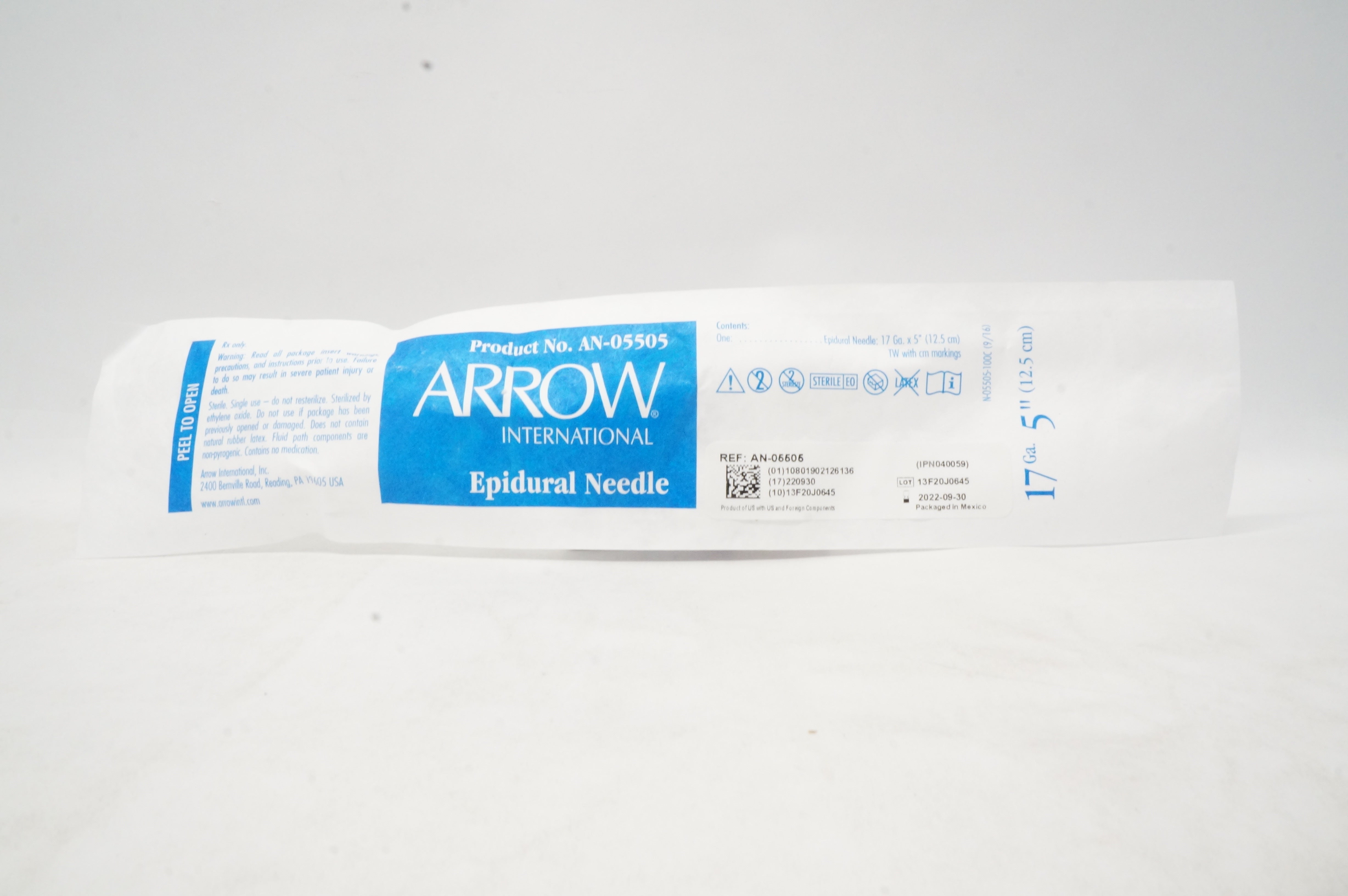 Arrow AN-05505 Epidural Ndle 17 Ga. x 5 inch